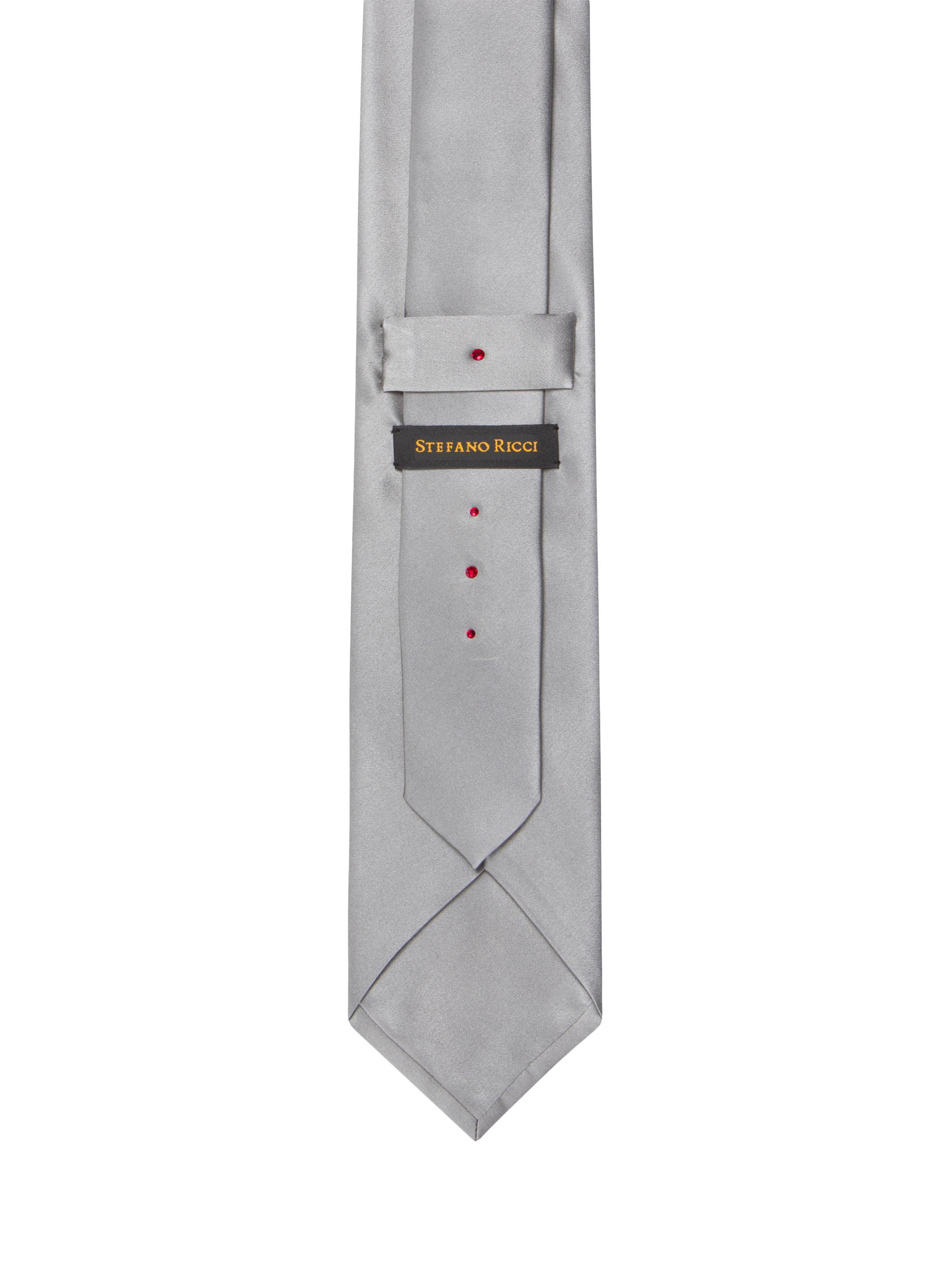 Stefano Ricci Men's Luxury Handmade Silk Tie - Light Grey | Thumbnail 3