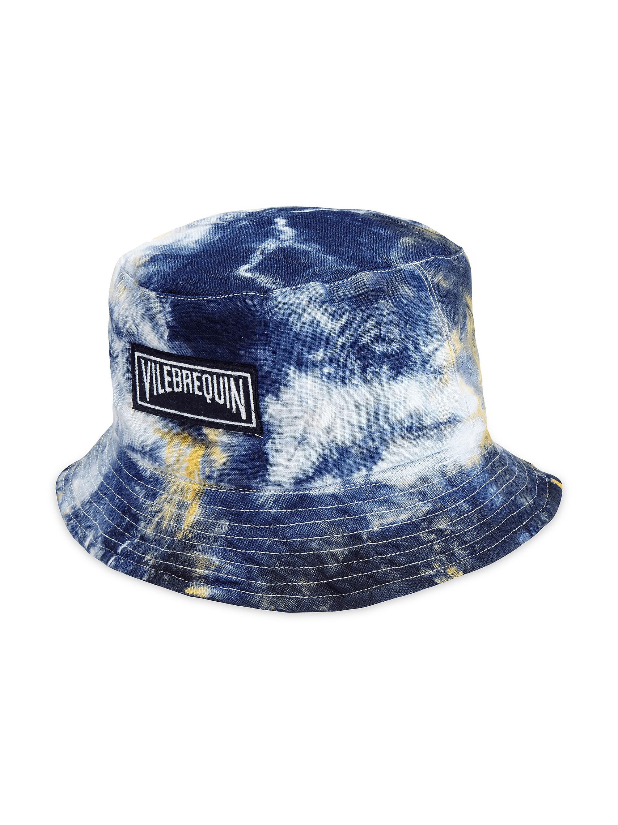 Vilebrequin Men's Tie-Dye Linen Bucket Hat - Navy