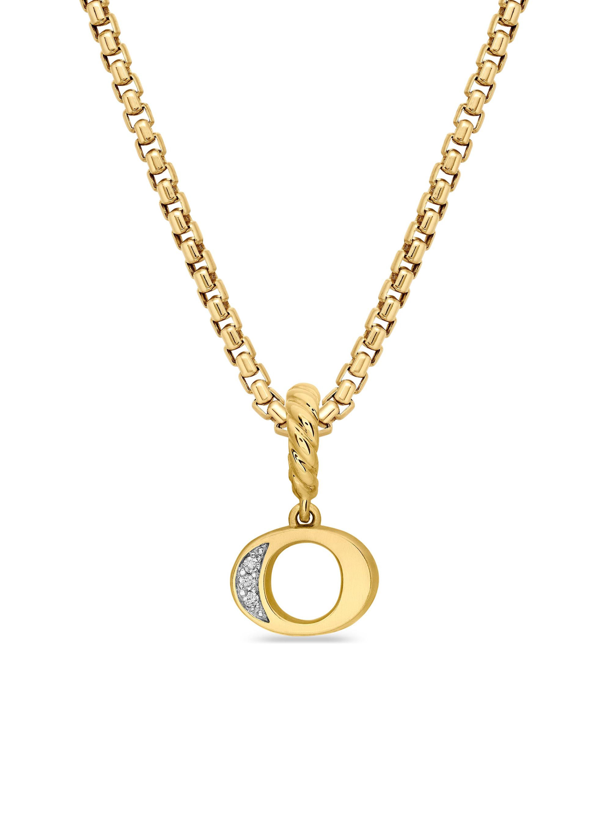 David Yurman Women's Pavé Initial Pendant in 18K Yellow Gold - Initial O