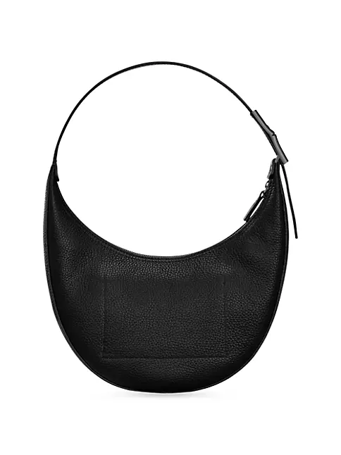 Longchamp Roseau Essential Medium Leather Shoulder Tote Black