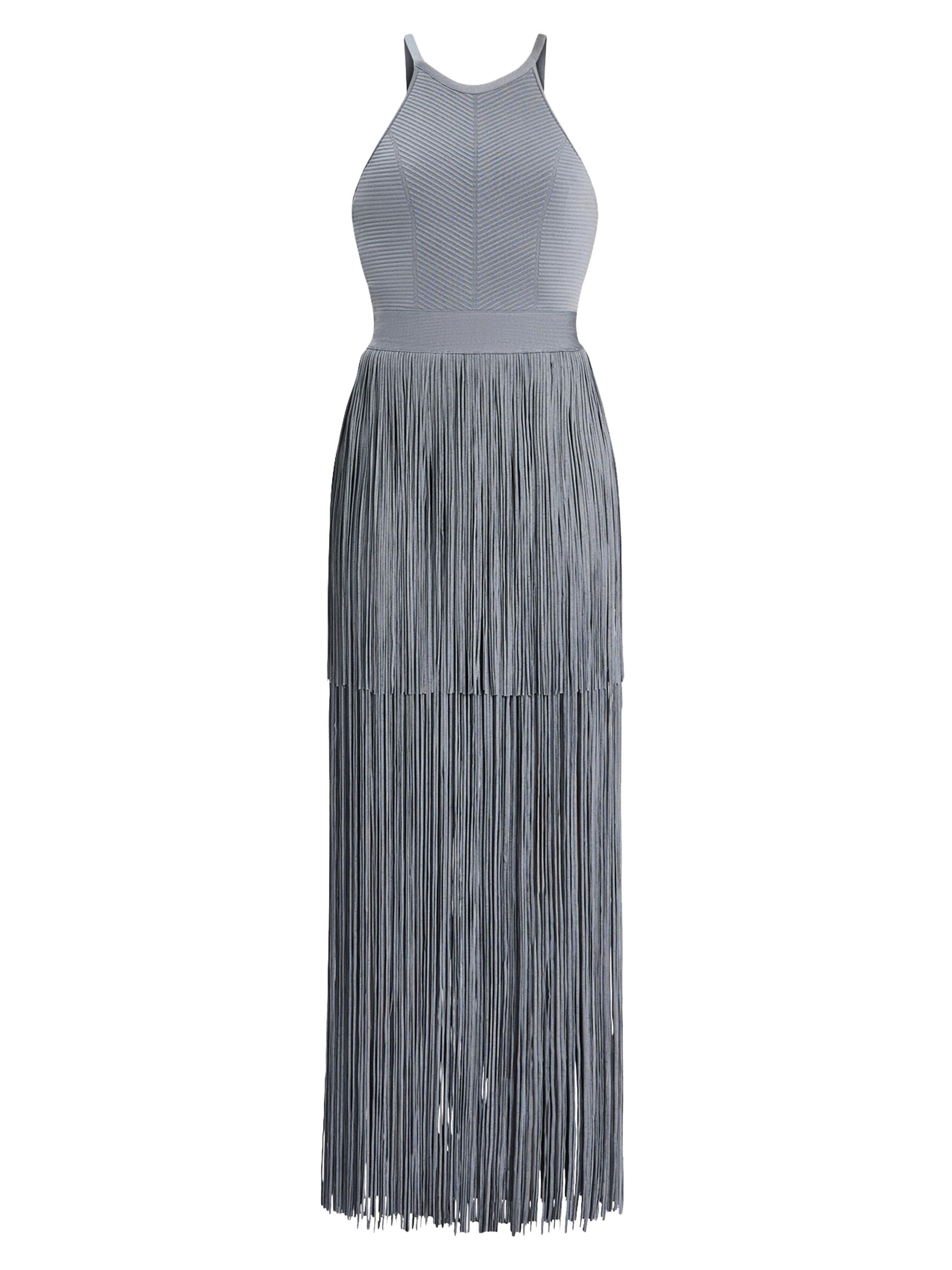 Hervé Léger Women's Halter Fringe Maxi Dress - Cinder