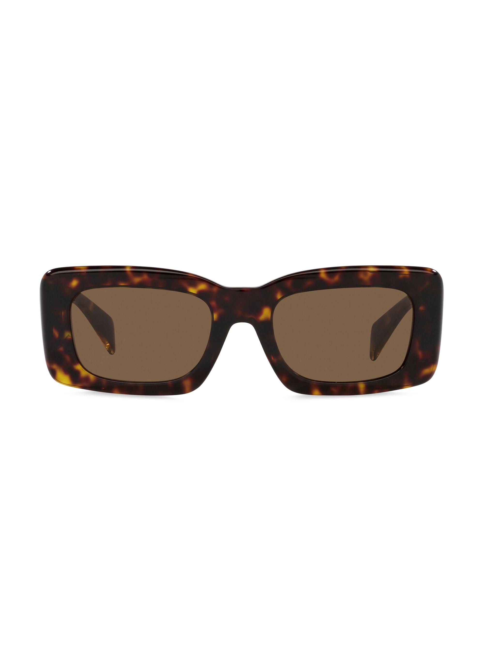 Versace Women's 54MM Rectangular Sunglasses - Havana