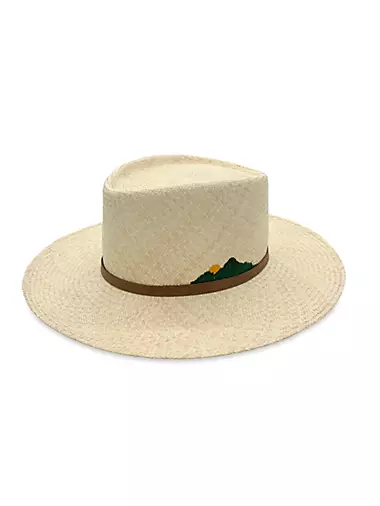 Mountain Embroidery Straw Hat