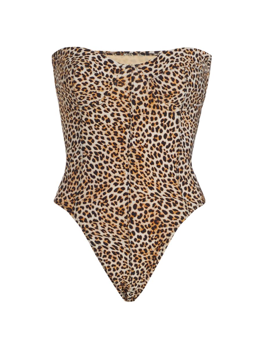 Norma Kamali Leopard Strapless One-Piece Swimsuit Saks Fifth Avenue