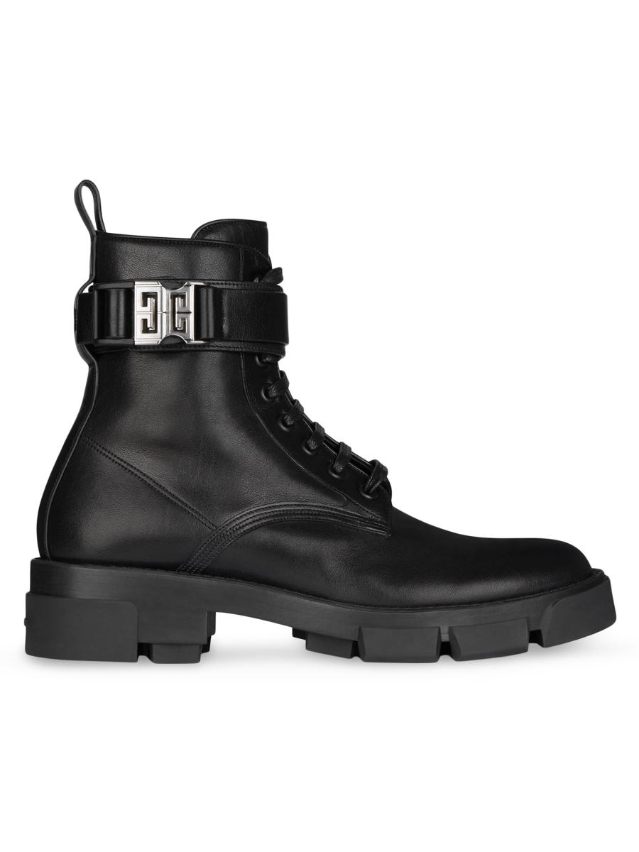 GIVENCHY (ジバンシィ) Terra Boots 4Gテラ　IT42 Givenchy Terra boots in leather with 4G buckle | Saks Fifth Avenue
