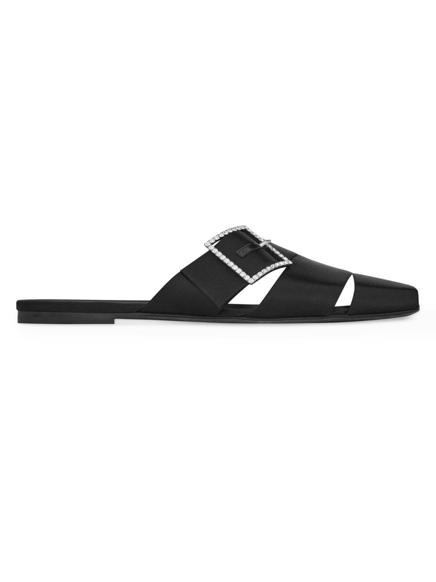 Saint Laurent Jacques Flat Mules In Crepe Satin | Saks Fifth Avenue