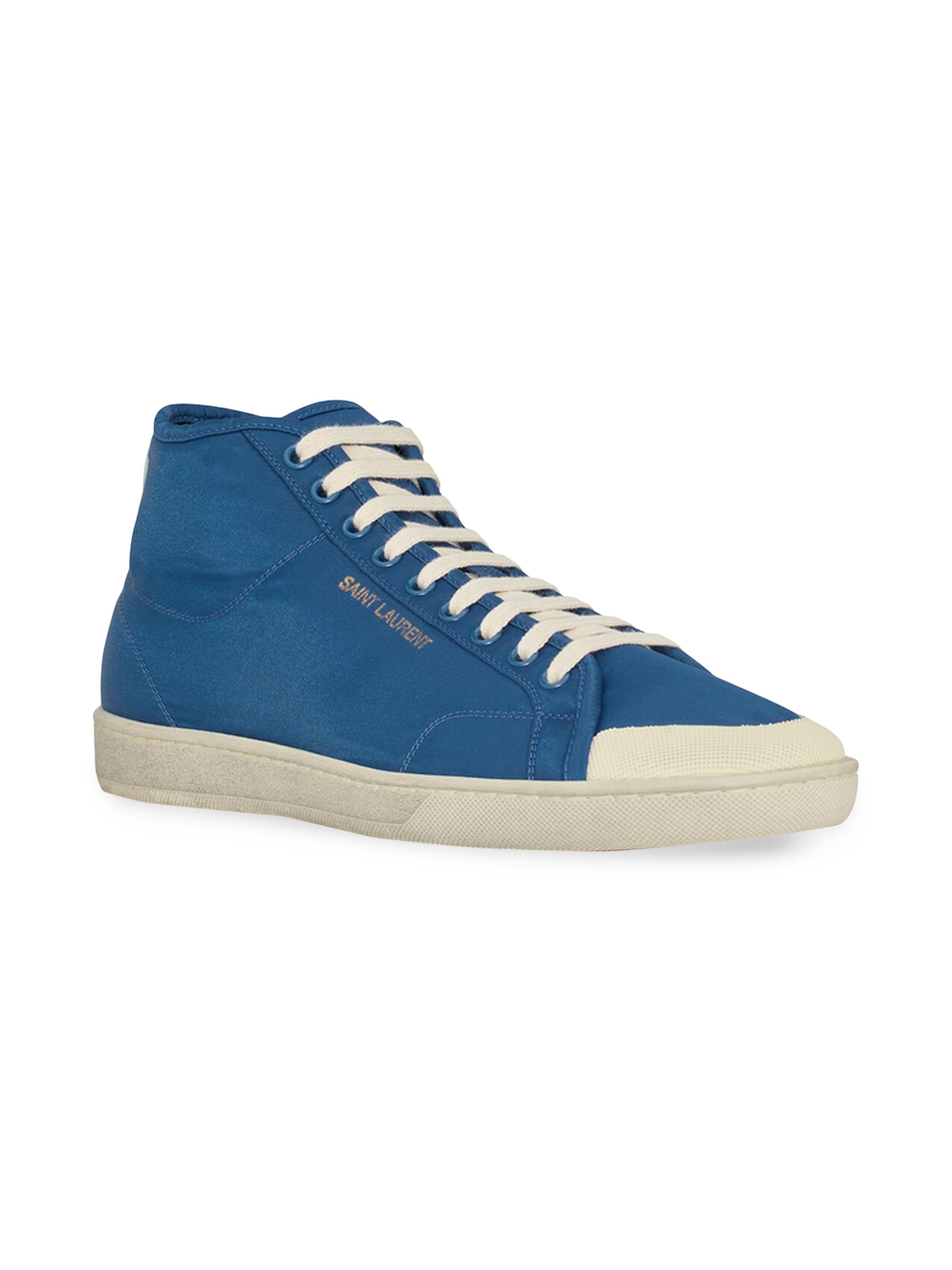 Saint Laurent Court Classic SL 39 Midtop Sneakers In Nylon And