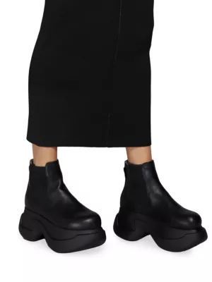 Marni logo-embossed leather Chelsea boots - Black