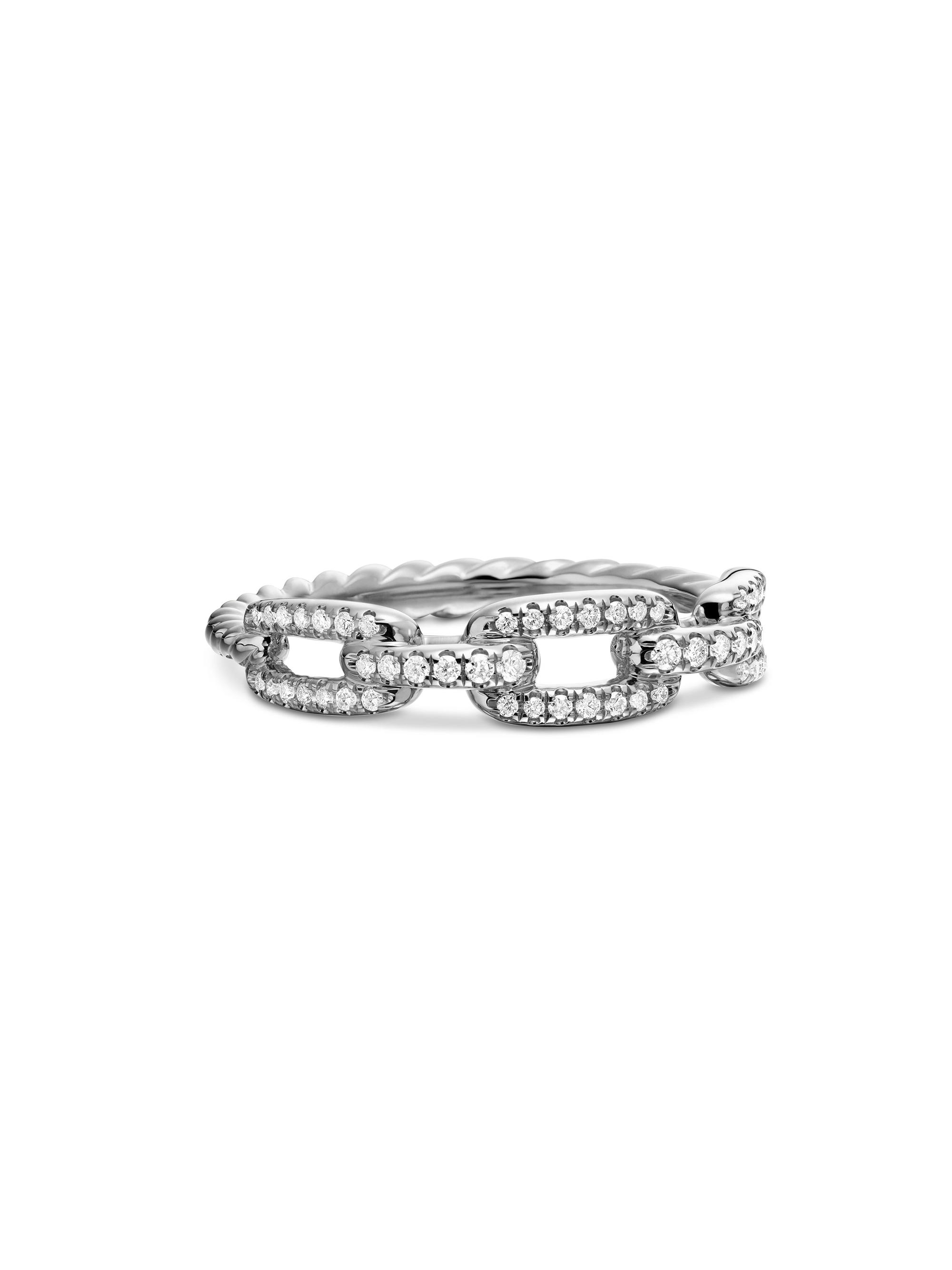 David Yurman Women's Stax Chain Link Ring in 18K White Gold - White Gold