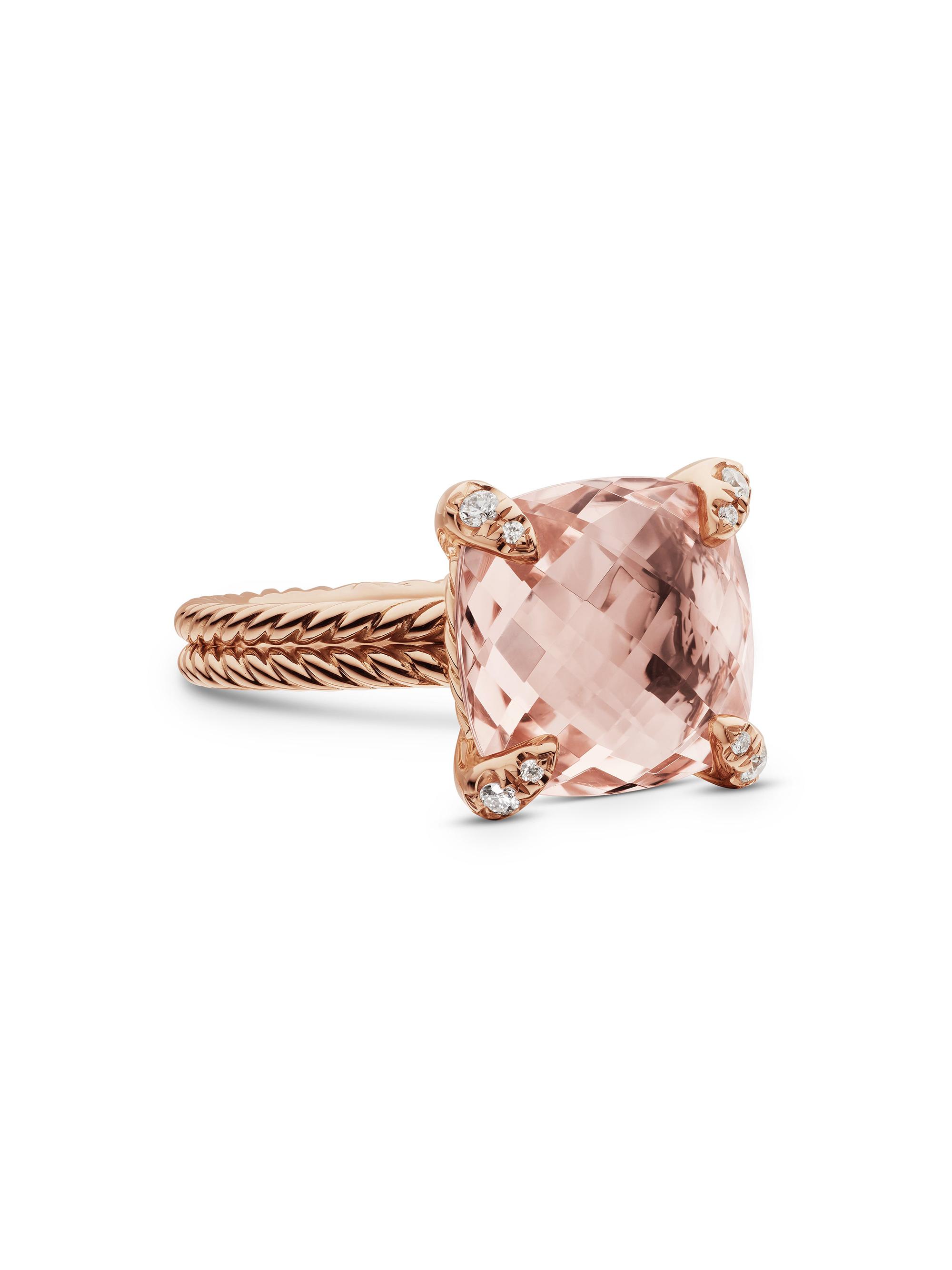 David Yurman Women's Chatelaine Ring in 18K Rose Gold - Morganite