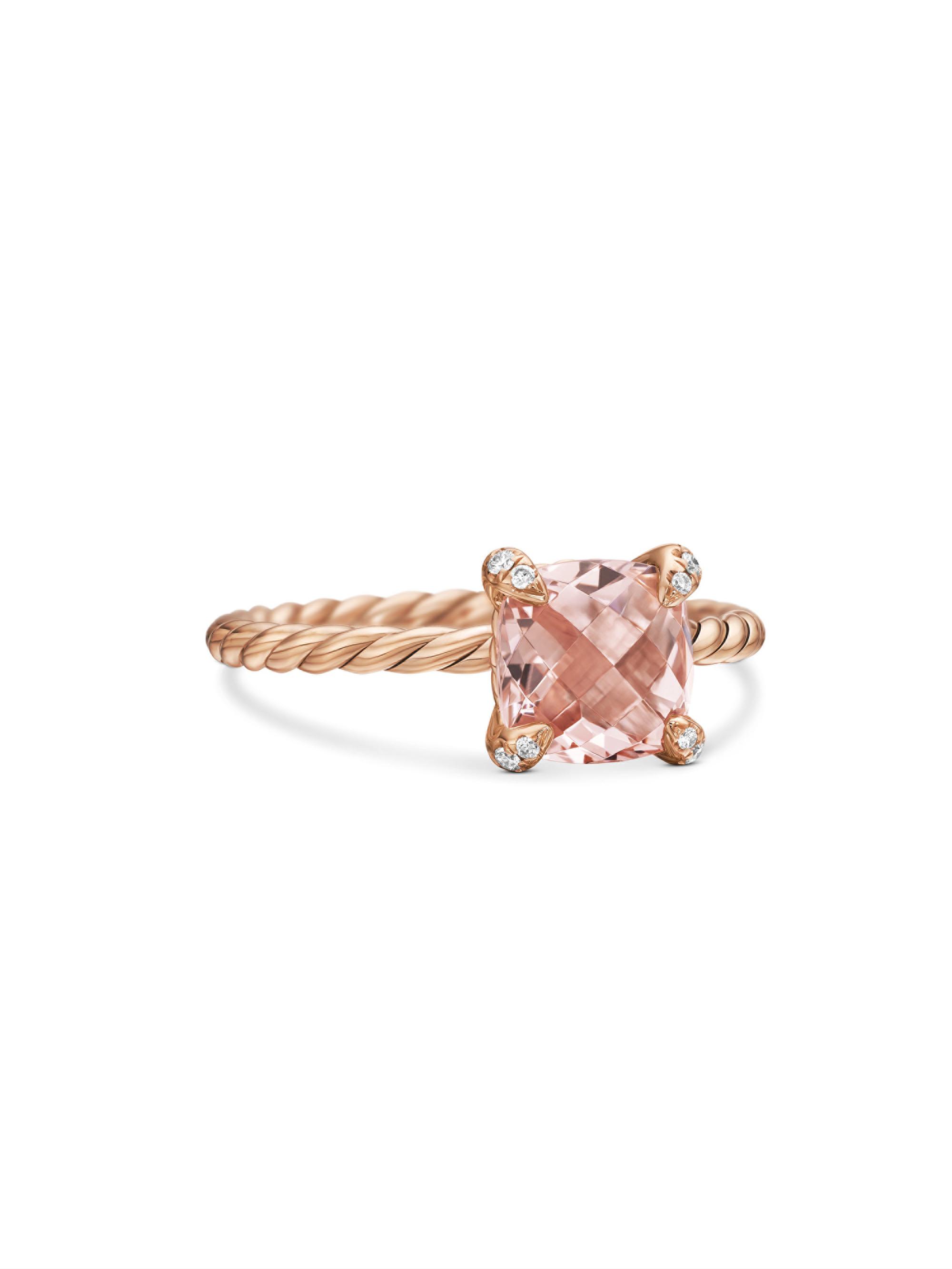 David Yurman Women's Chatelaine Ring in 18K Rose Gold - Morganite