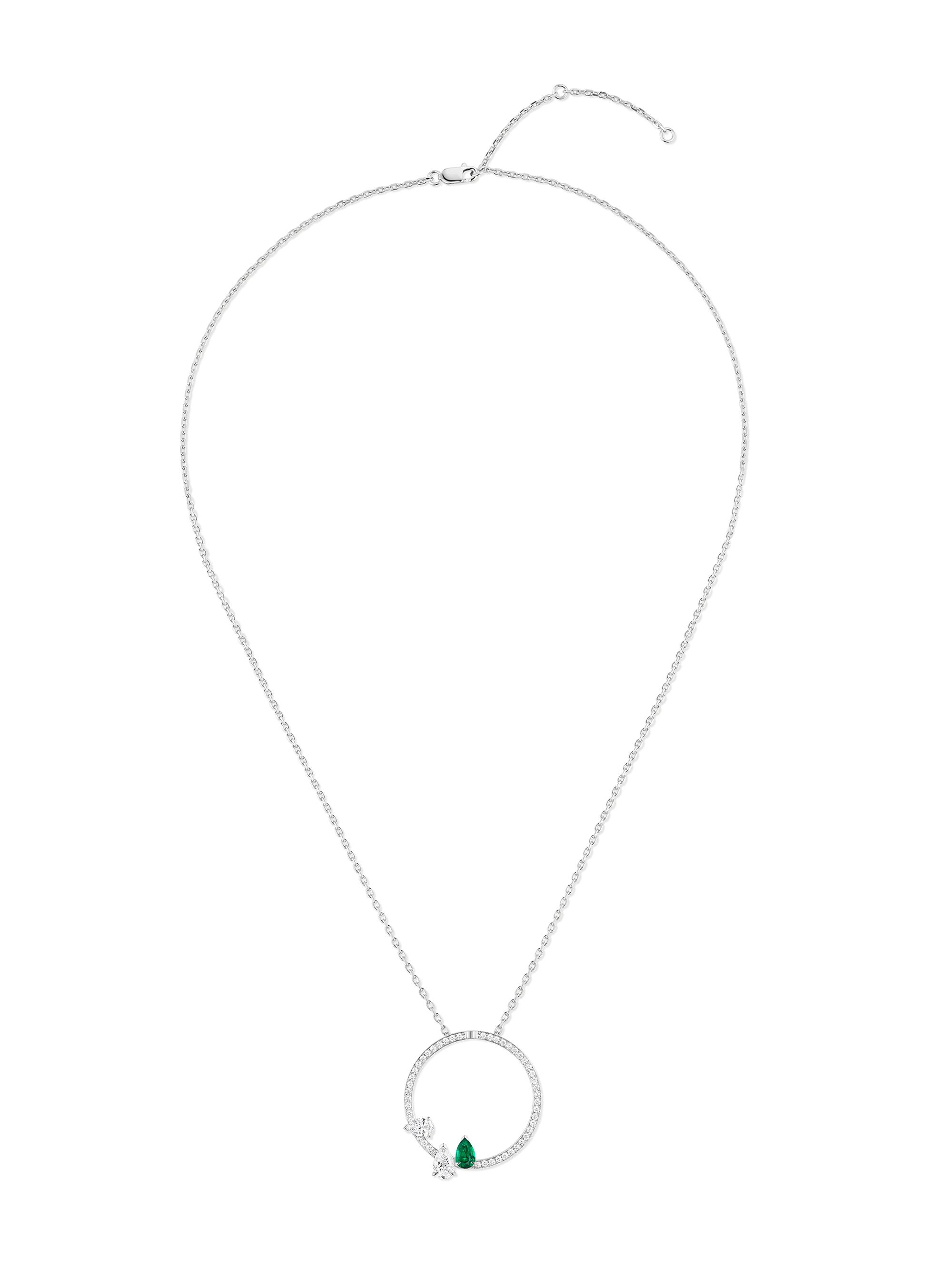 Repossi Women's Serti Sur Vide 18K White Gold, Emerald & 1.05 TCW Diamonds Necklace - White Gold