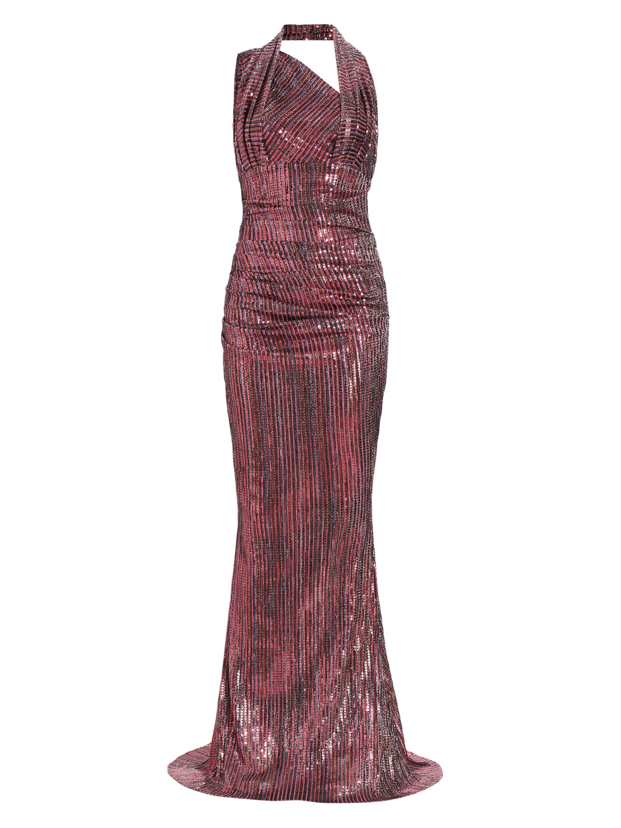 Talbot Runhof Women's Bayadere Sequin Voile Gown - Strawberry