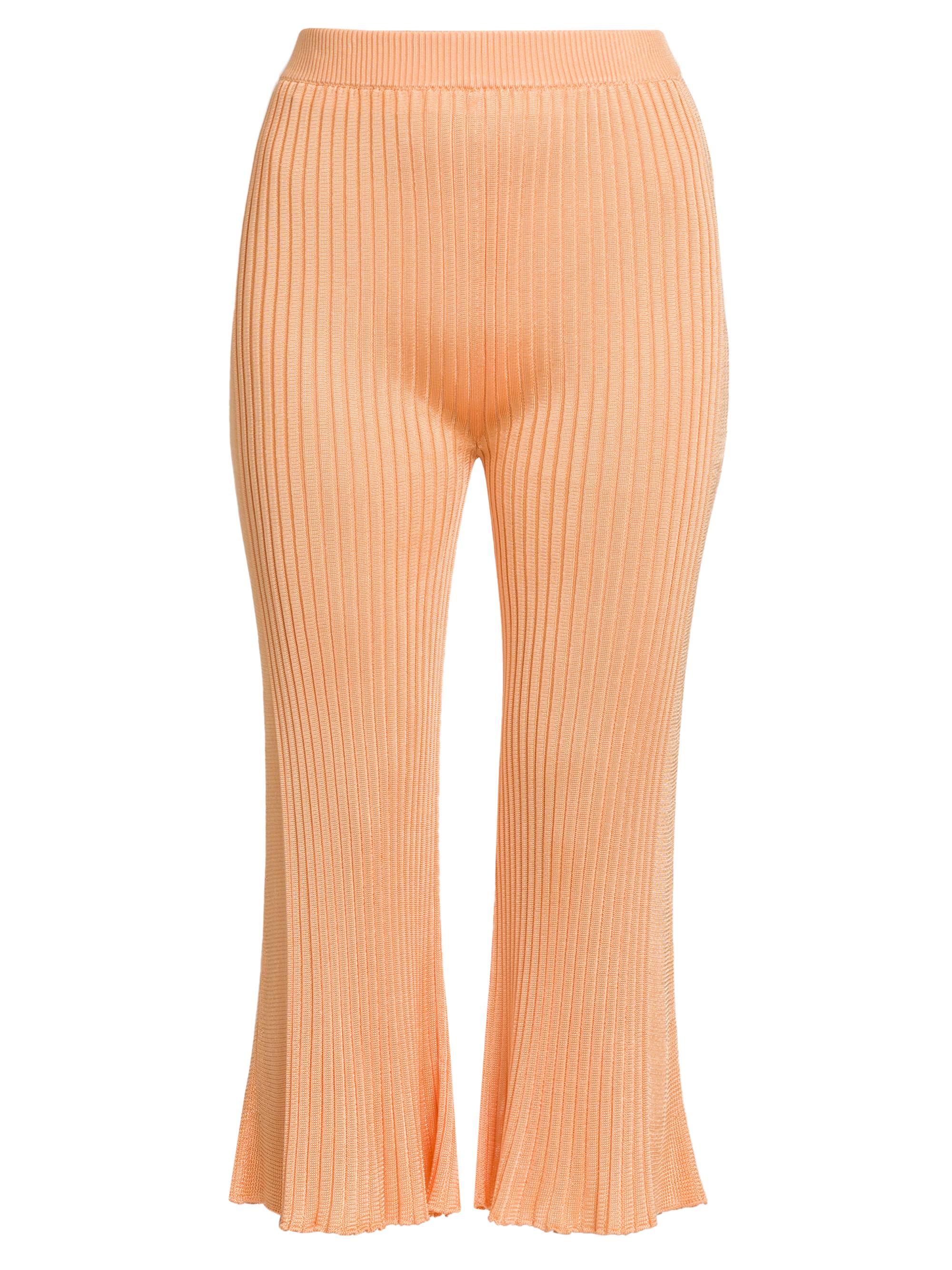 Jil Sander Women's Rib-Knit Cropped Pants - Orange