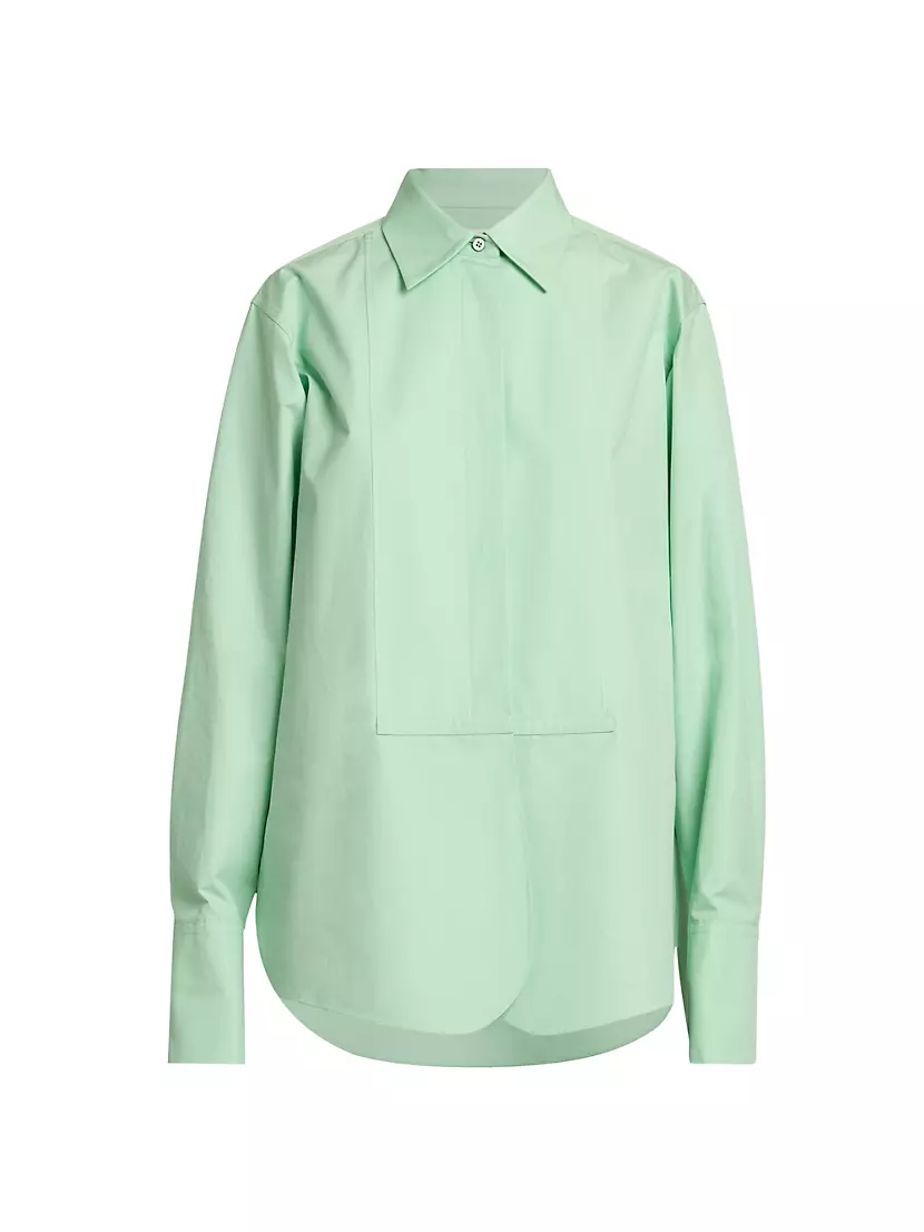 Puff sleeve poplin shirt - light green – Nine Ninety Nine
