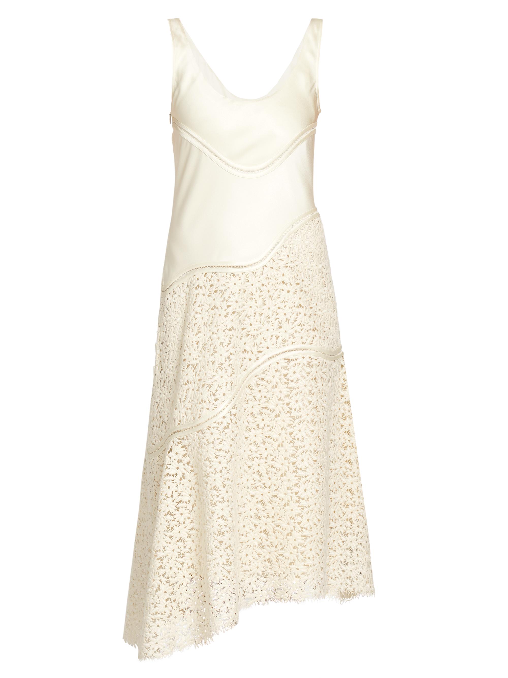 Jil Sander Women's Floral Lace Asymmetric Midi-Dress - Cornsilk