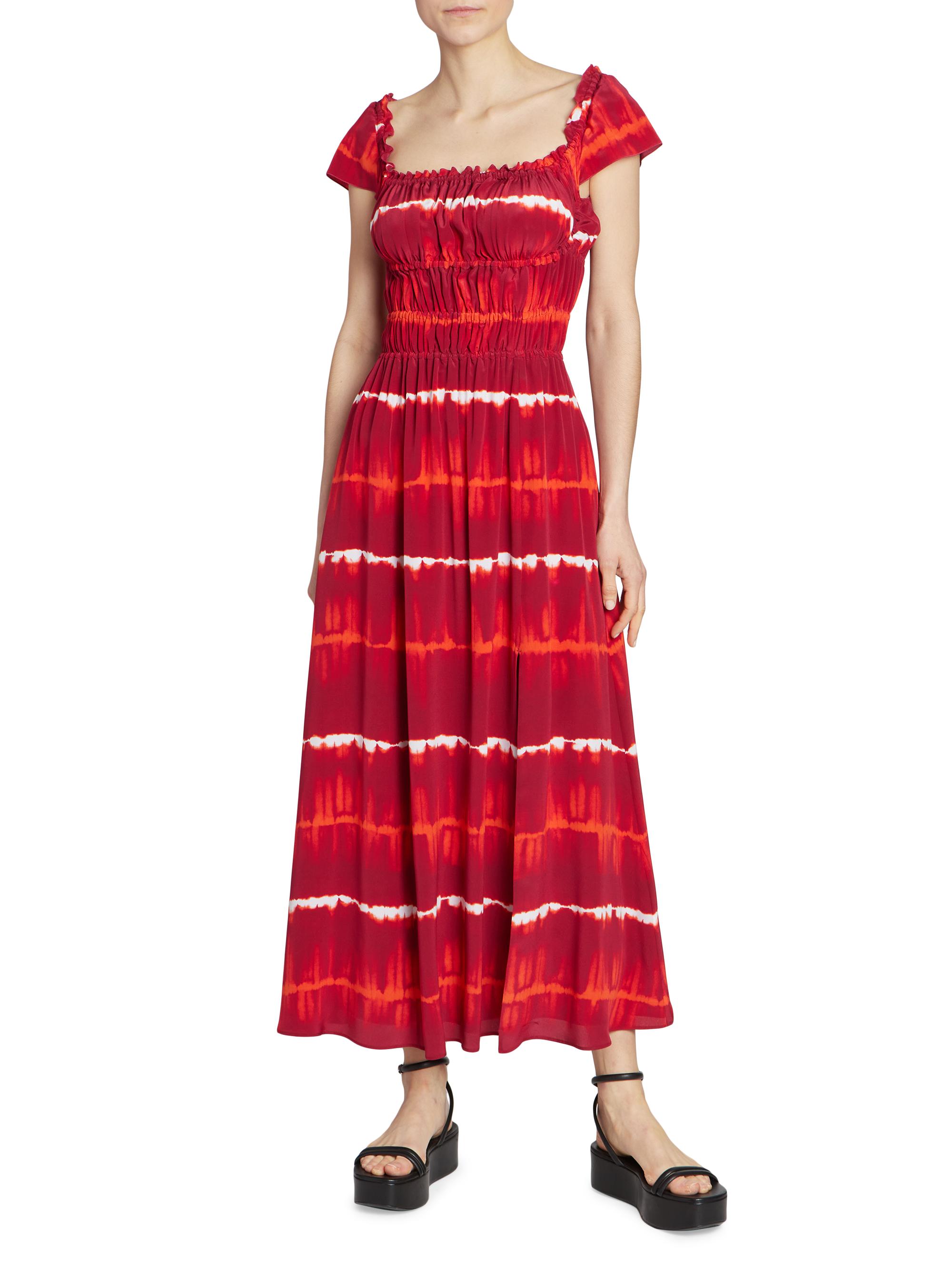 slim fit dress slacks Women's Silk Dress | Tie-Dye Wrap Slip Maxi Dress | Anna Kosturova main image 1