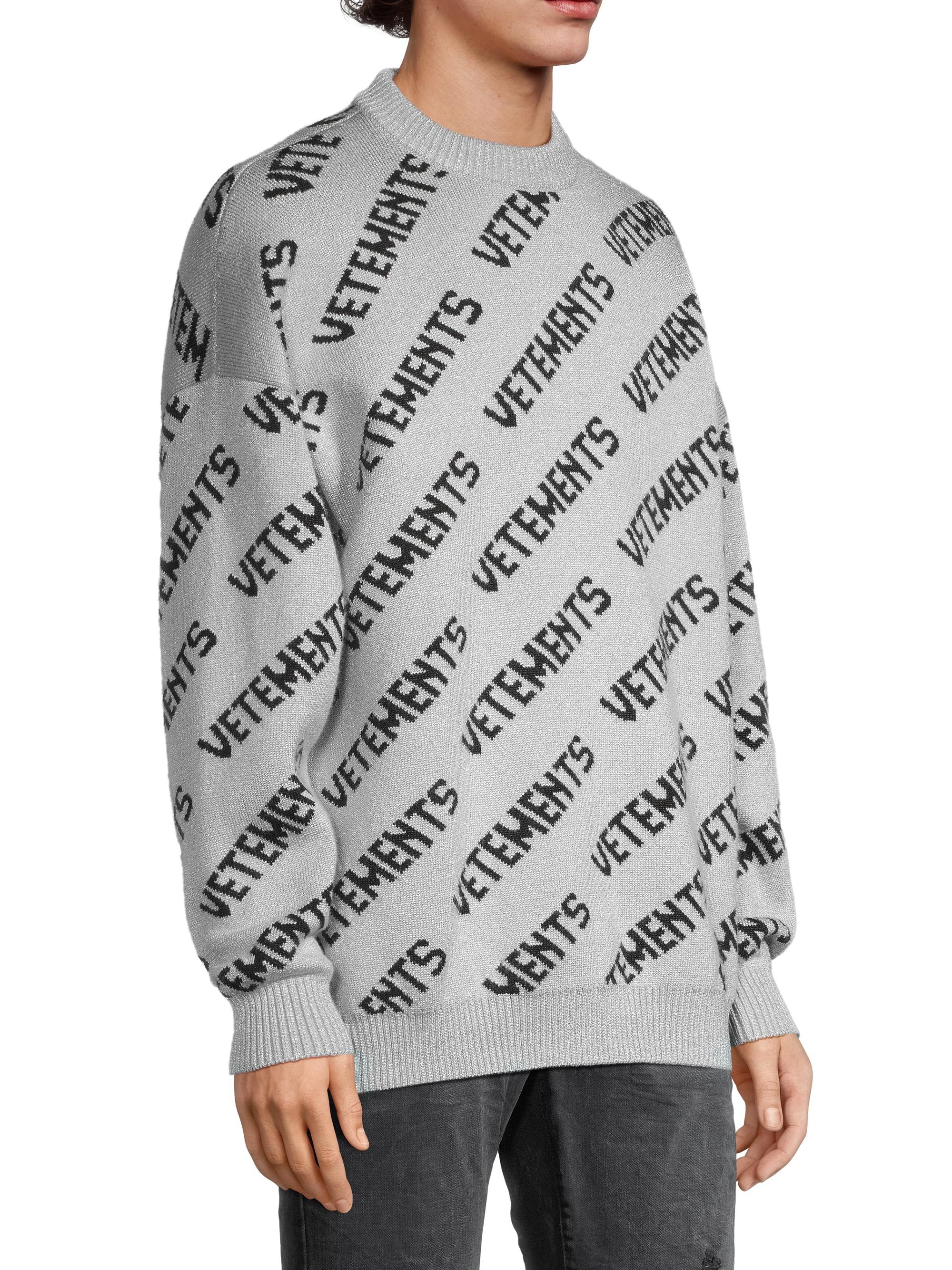 Shop Vetements Lurex Monogram Sweater | Saks Fifth Avenue