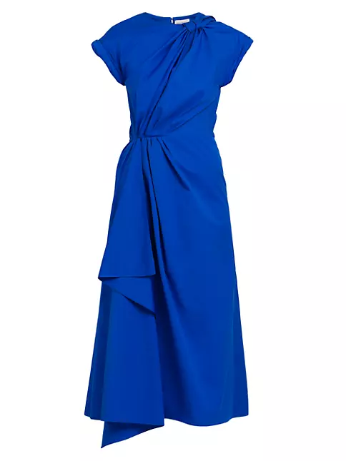 Shop Alexander McQueen Draped Cut-Out Midi-Dress | Saks Fifth Avenue