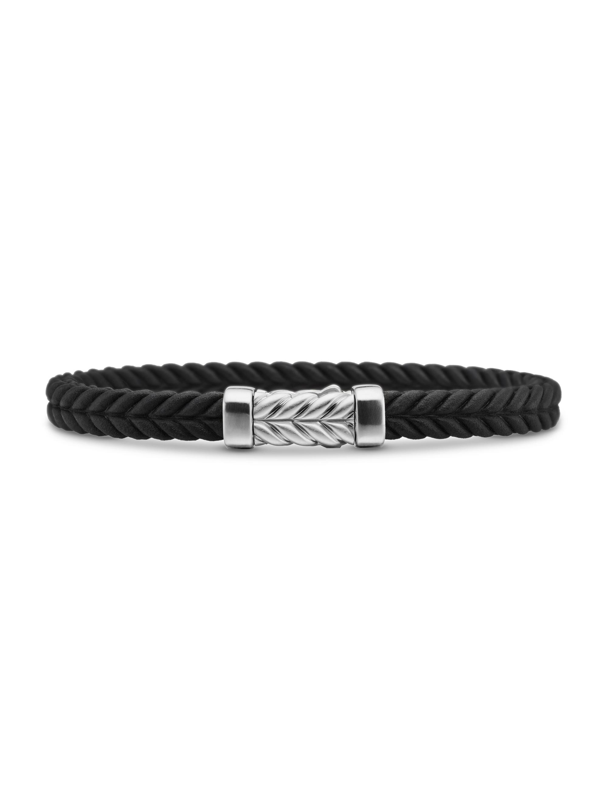 David Yurman Men's Chevron Rubber Bracelet - Black