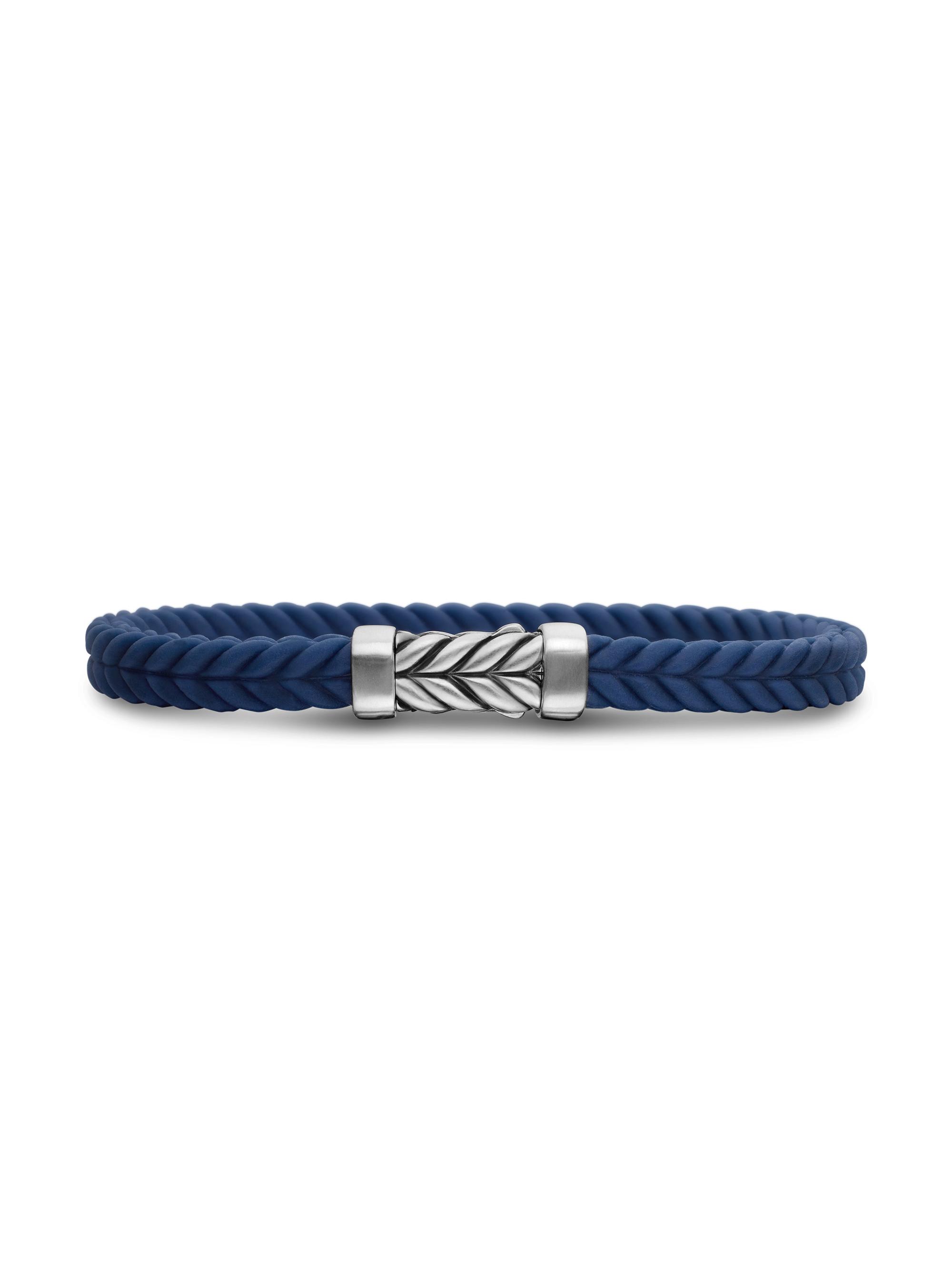 David Yurman Men's Chevron Rubber Bracelet - Blue