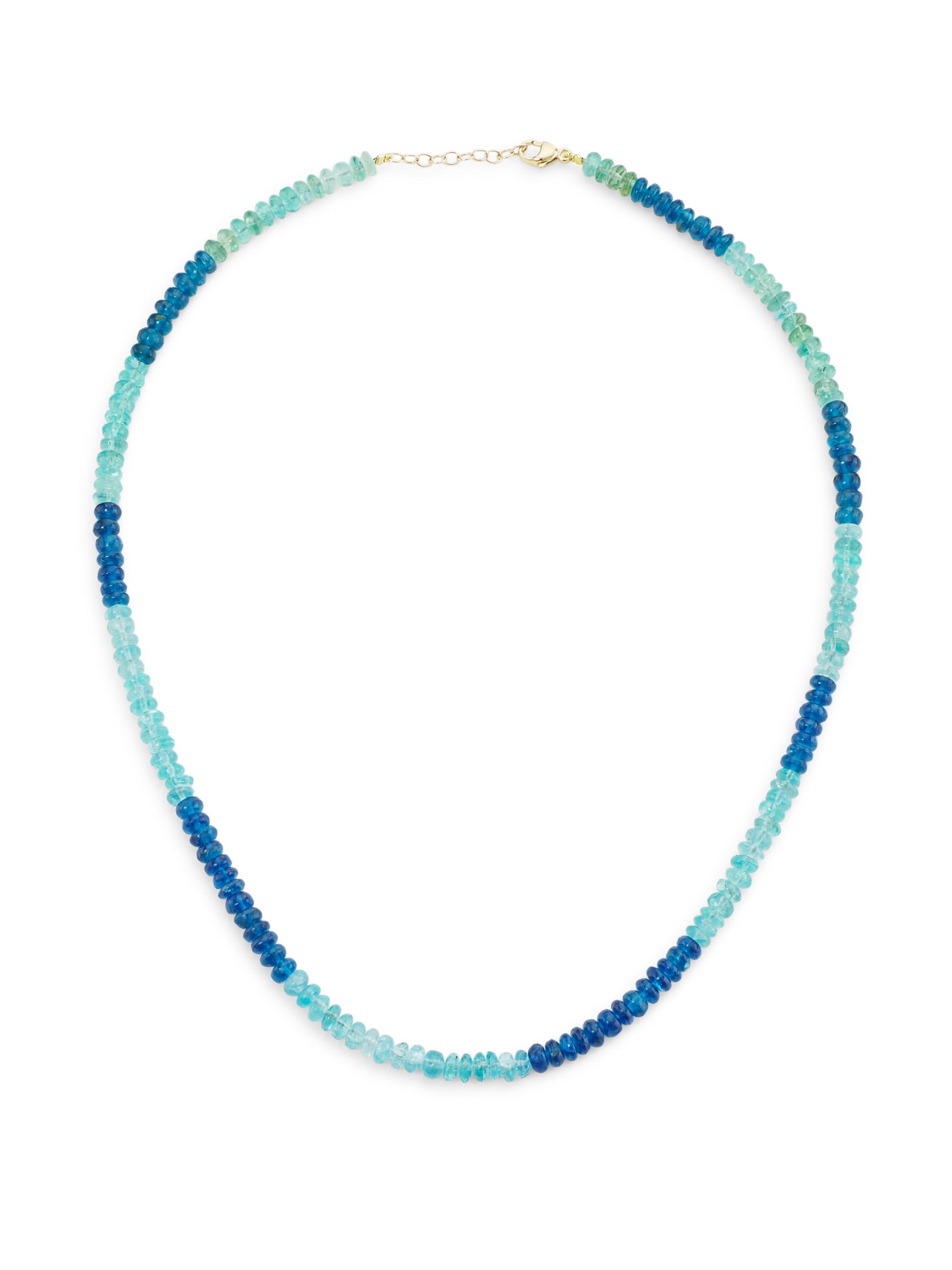 Jia Jia Women's Arizona 14K Yellow Gold & Apatite Beaded Necklace - Blue Green