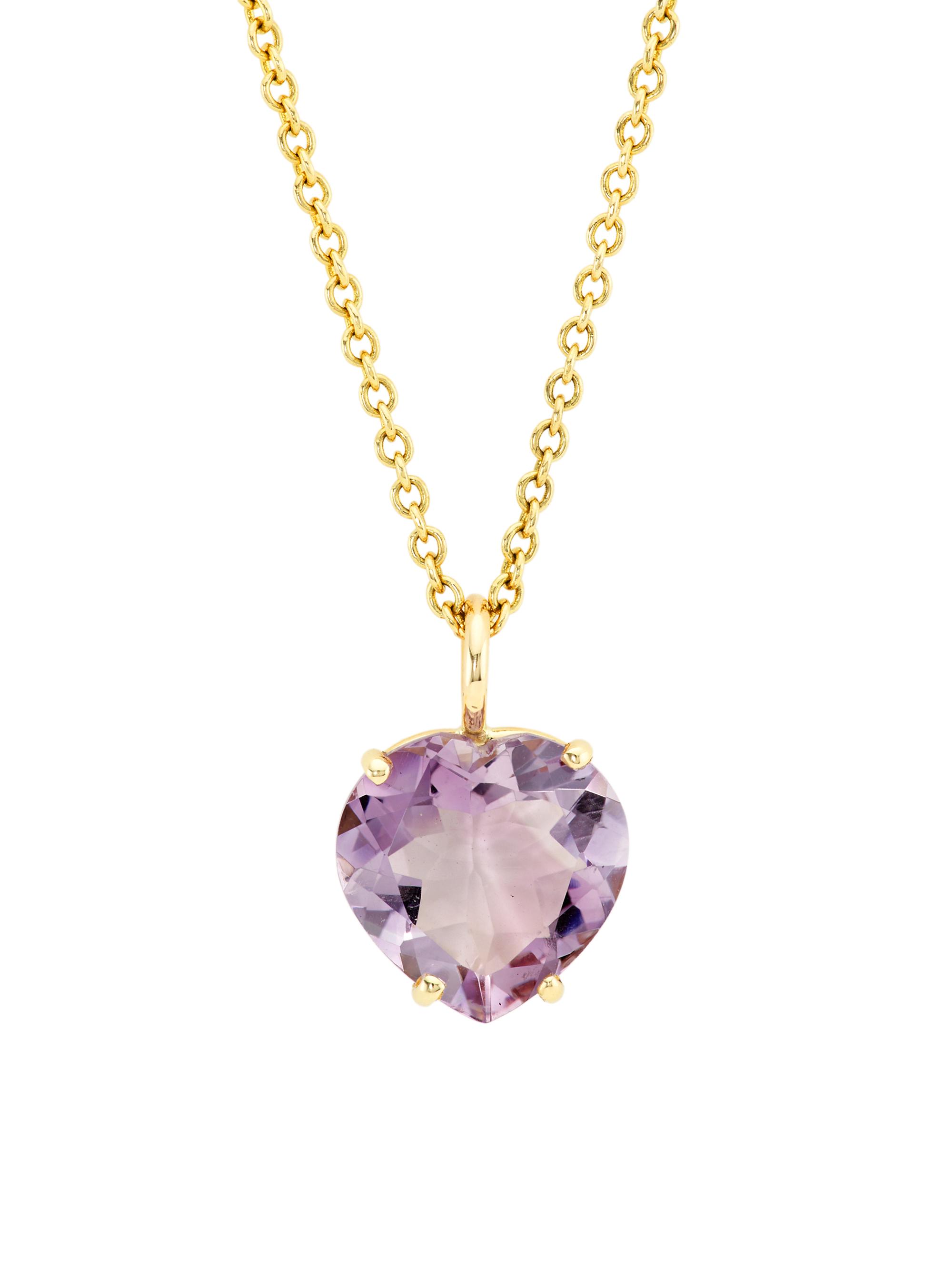 Jia Jia Women's Atlas 14K Yellow Gold & Amethyst Heart Pendant Necklace - Lavender