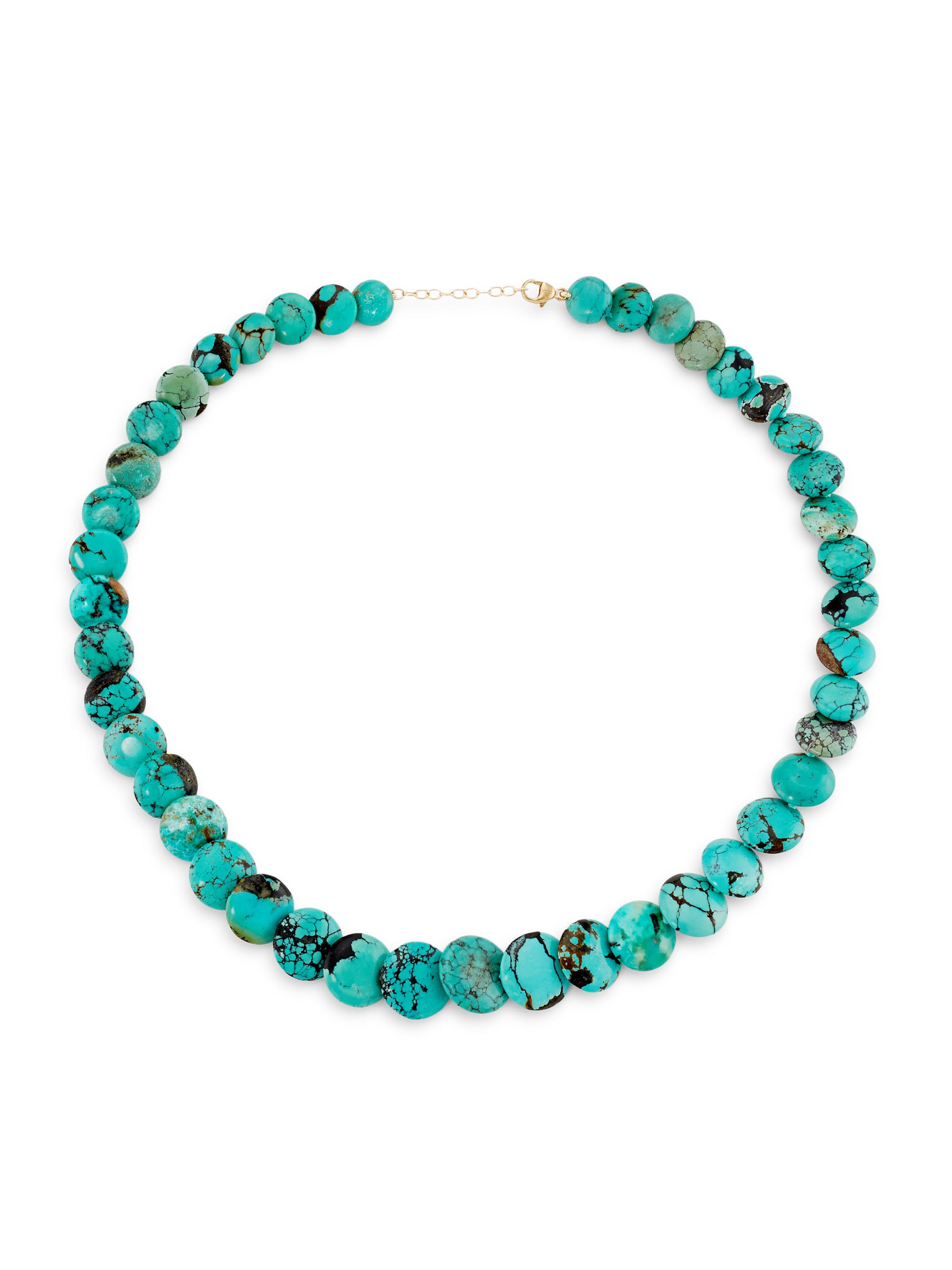 Jia Jia Women's Nevada 14K Yellow Gold & Turquoise Beaded Necklace - Turquoise