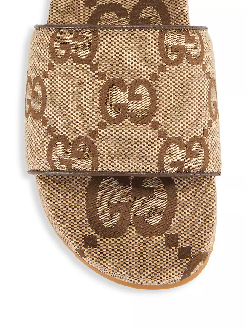 Gucci GG Belt with Rectangular Buckle, Size 75, Beige, GG Canvas
