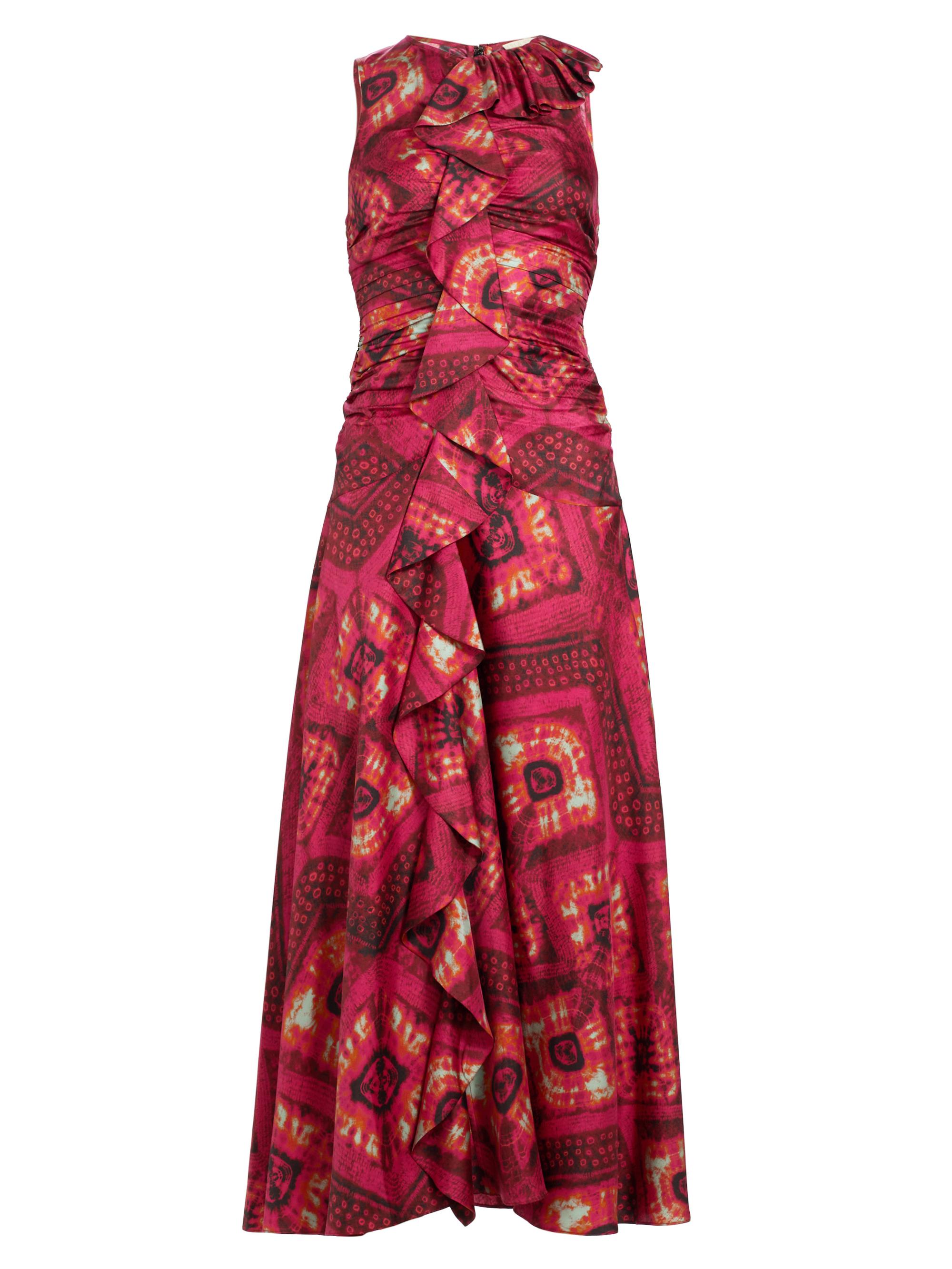 Ulla Johnson Women's Othella Ruched Silk Maxi Dress - Wild Rose
