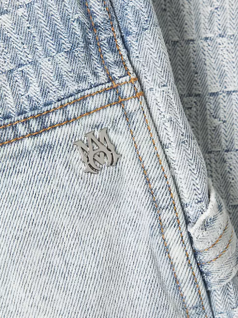 Buy Louis Vuitton LV Logo Monogram Patch Denim Pants Indigo 31