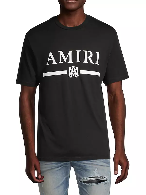 Amiri Ma Bar Logo Cotton T-shirt in Pink for Men