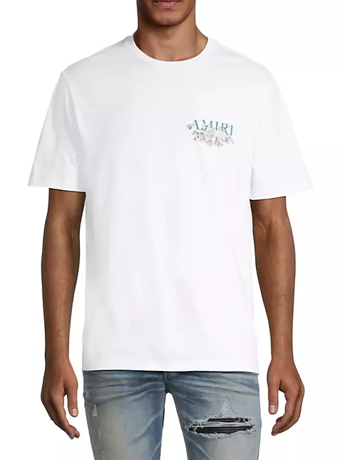 Gucci Logo Washed Print T - Shirt - White . Medium Oversize Flower