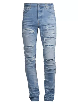AMIRI Blue Crystal Thrasher Jeans