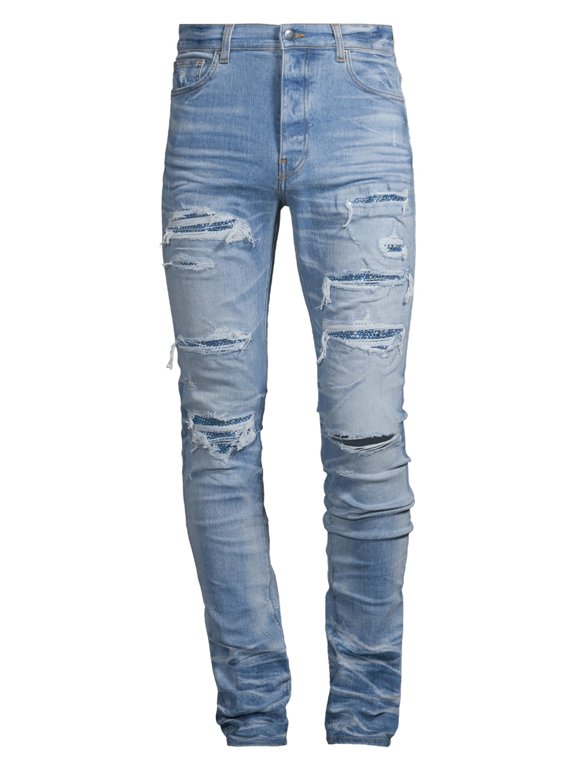 AMIRI Blue Crystal Thrasher Jeans