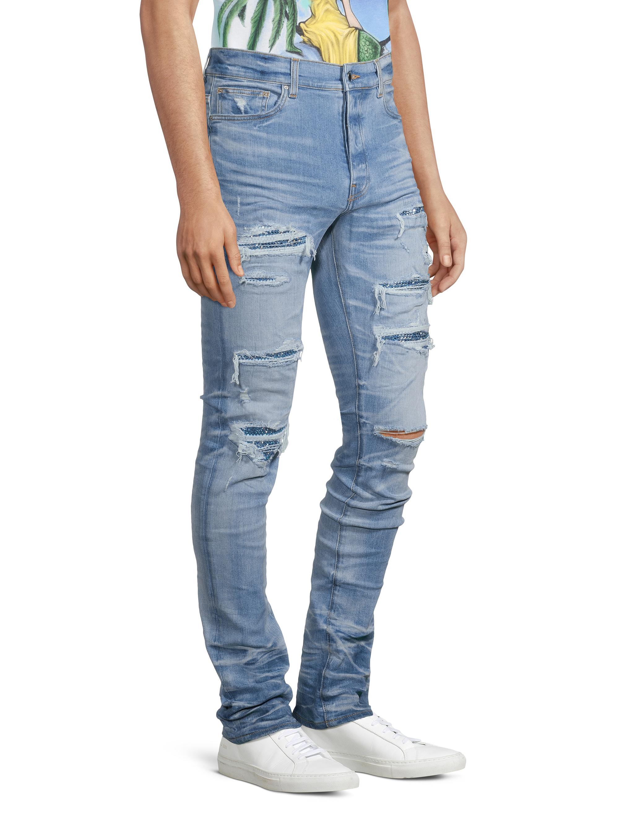 Amiri Crystal Thrasher Distressed Jeans | Saks Fifth Avenue