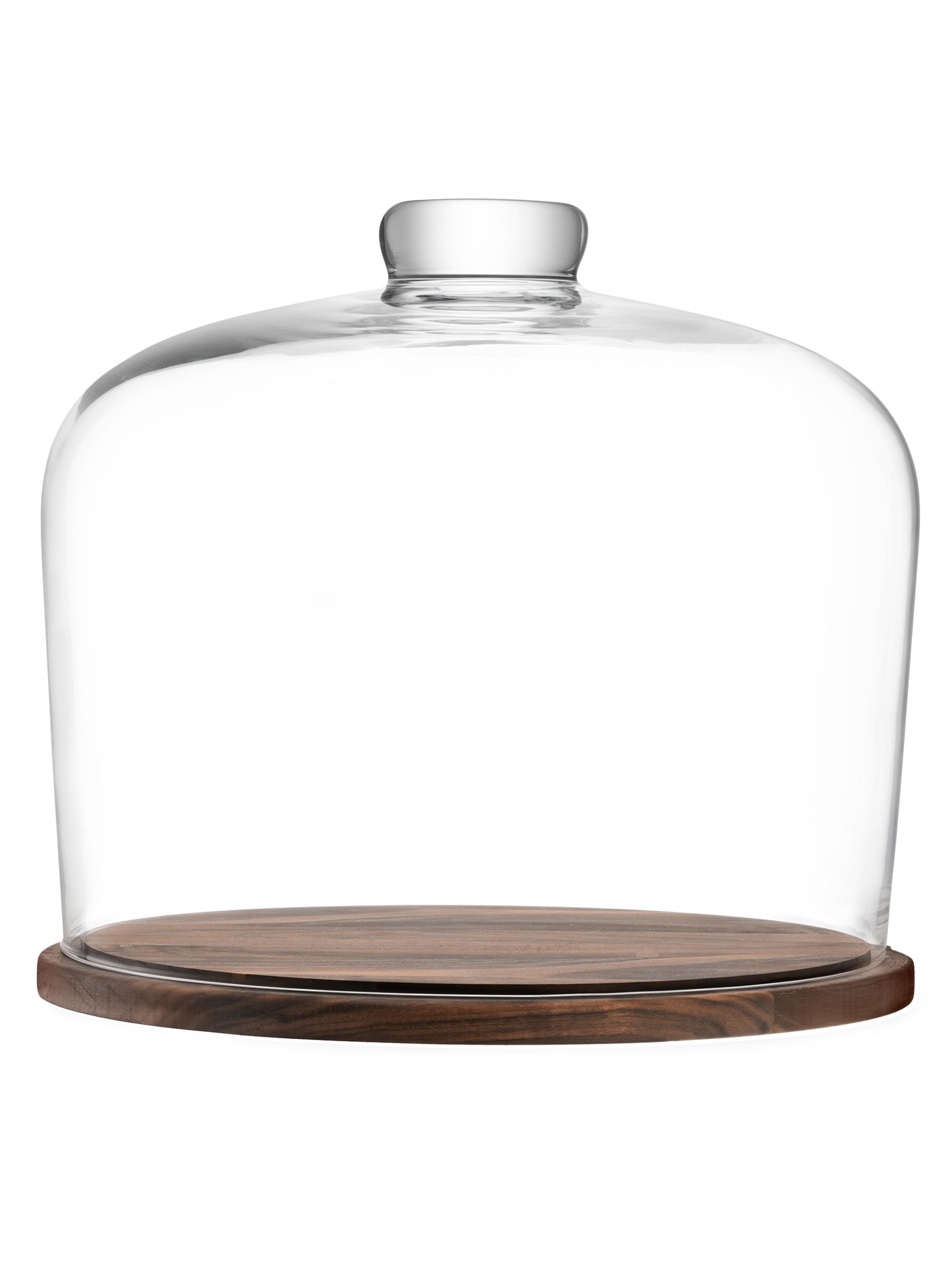 LSA City Glass Dome & Walnut Base