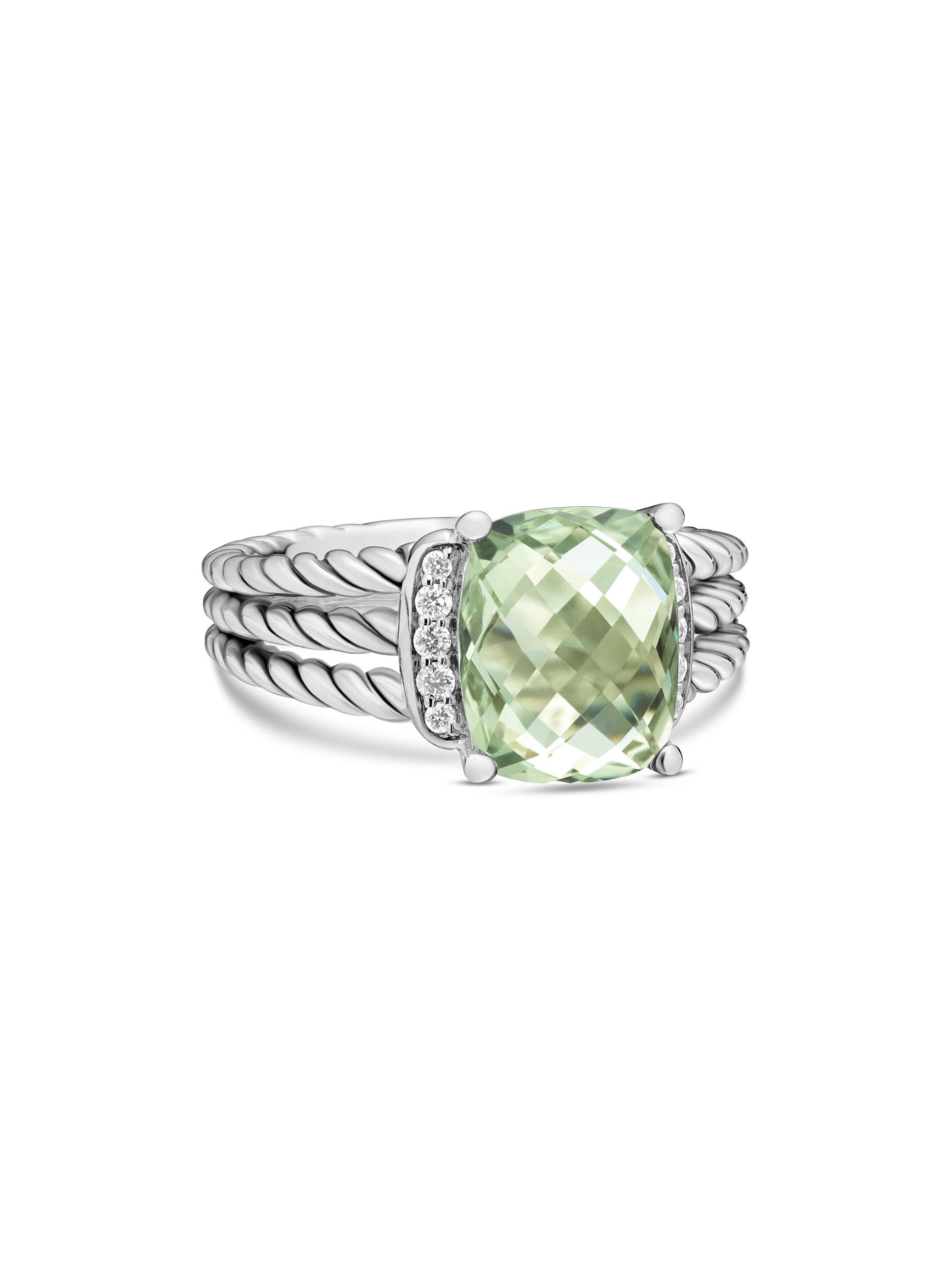 David Yurman Women's Petite Wheaton Ring With Pavé Diamonds - Prasiolite