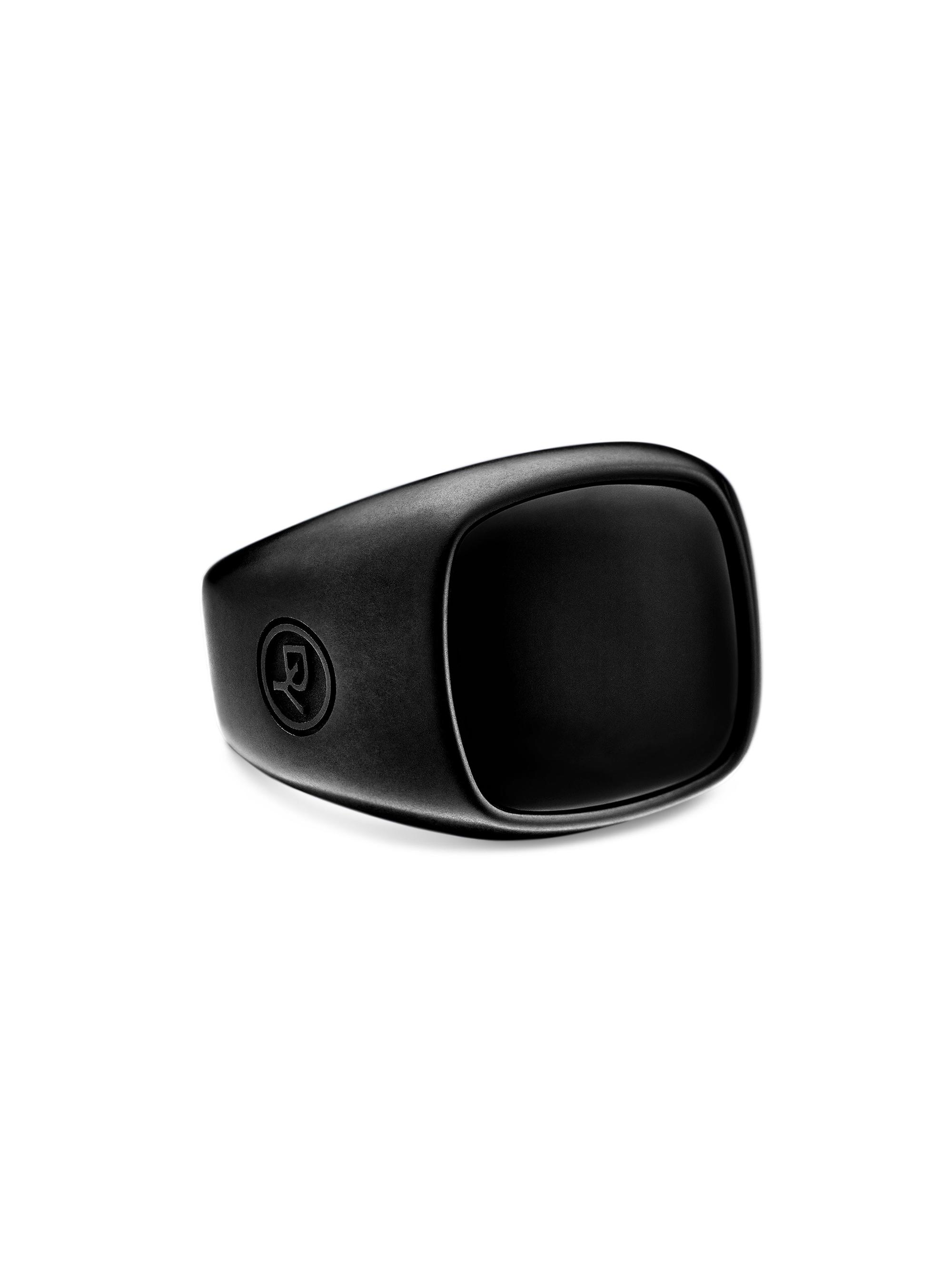 David Yurman Men's Exotic Stone Signet Ring In Black Titanium - Black Onyx