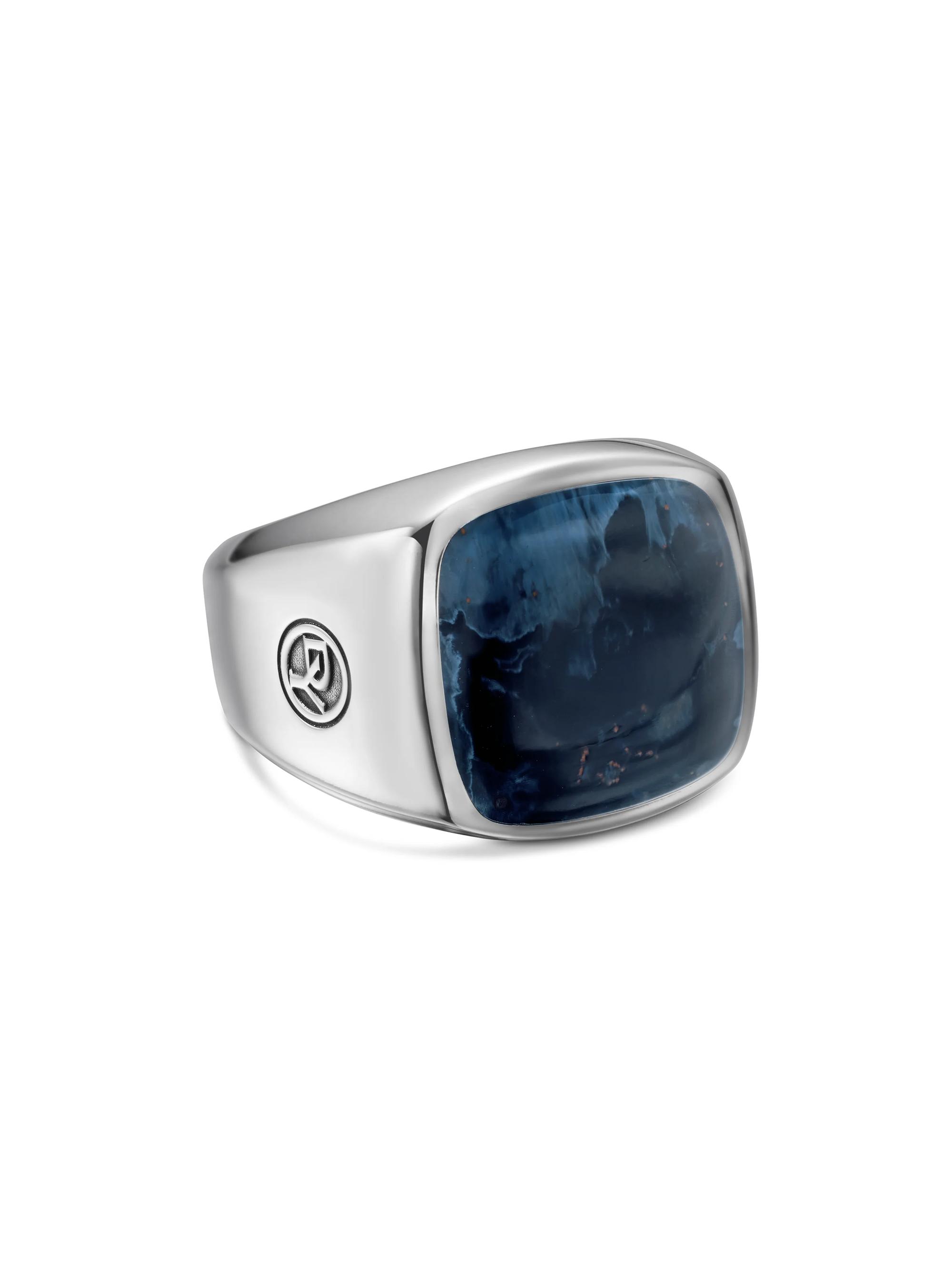 David Yurman Men's Exotic Stone Signet Ring in Sterling Silver - Pietersite
