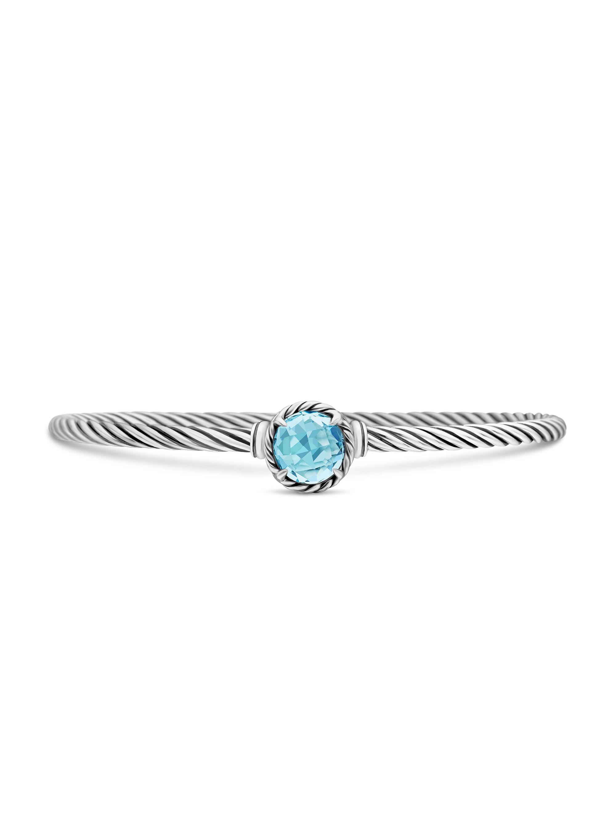 David Yurman Women's Petite Chatelaine Bracelet in Sterling Silver - Blue Topaz