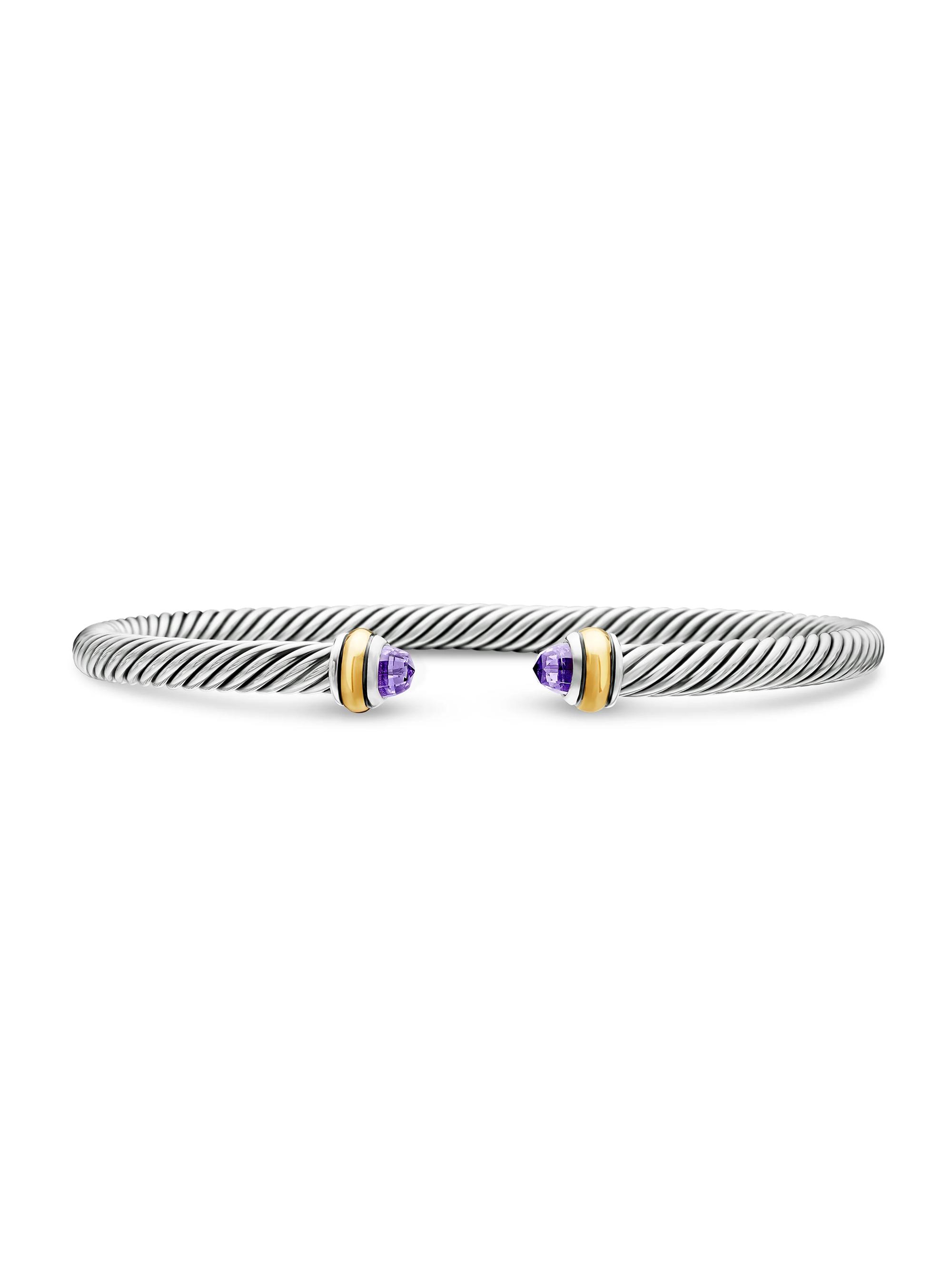 David Yurman Women's Cable Classics Color Bracelet with 18K Yellow Gold - Amethyst