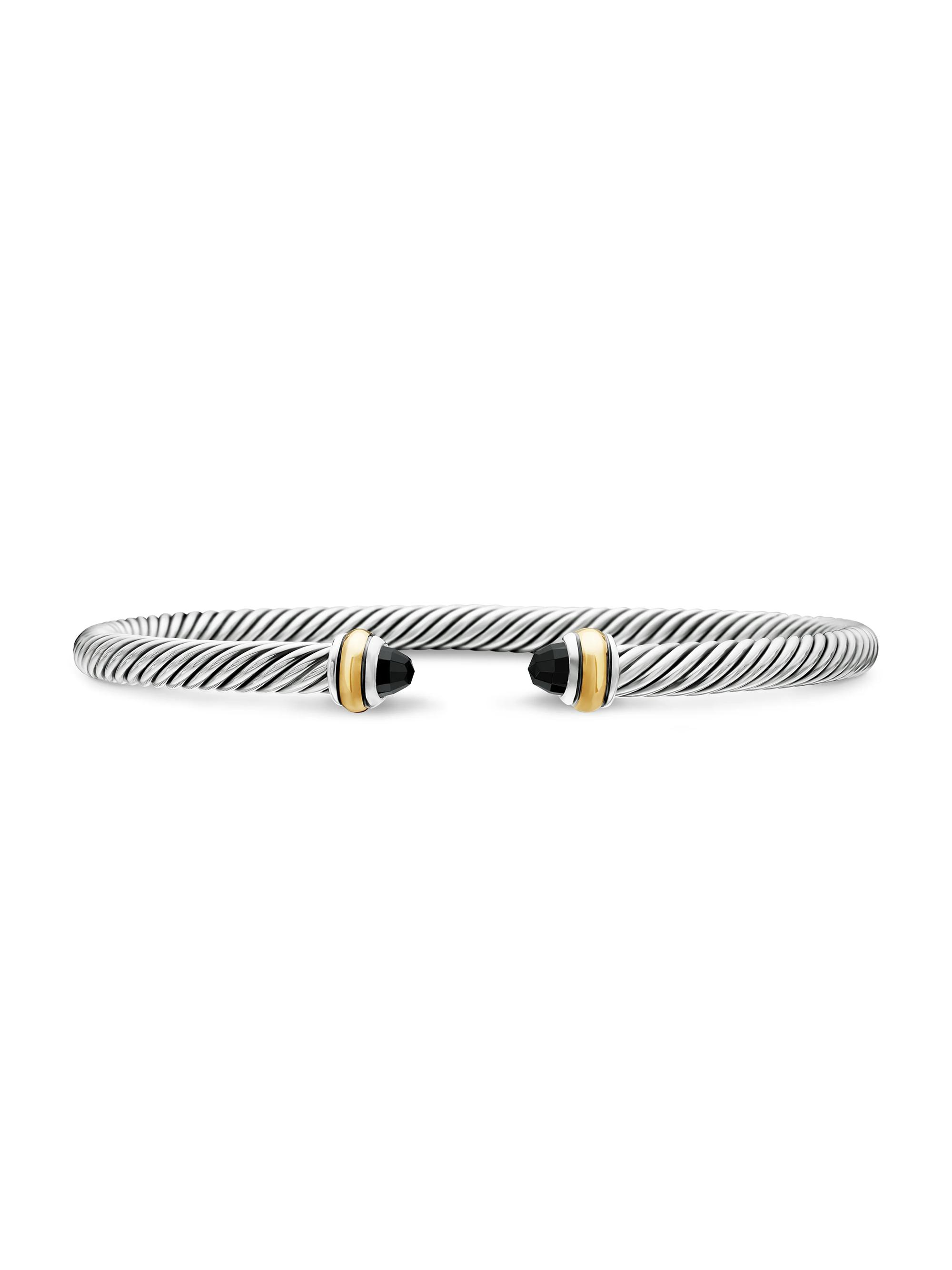 David Yurman Women's Cable Classics Color Bracelet with 18K Yellow Gold - Black Onyx