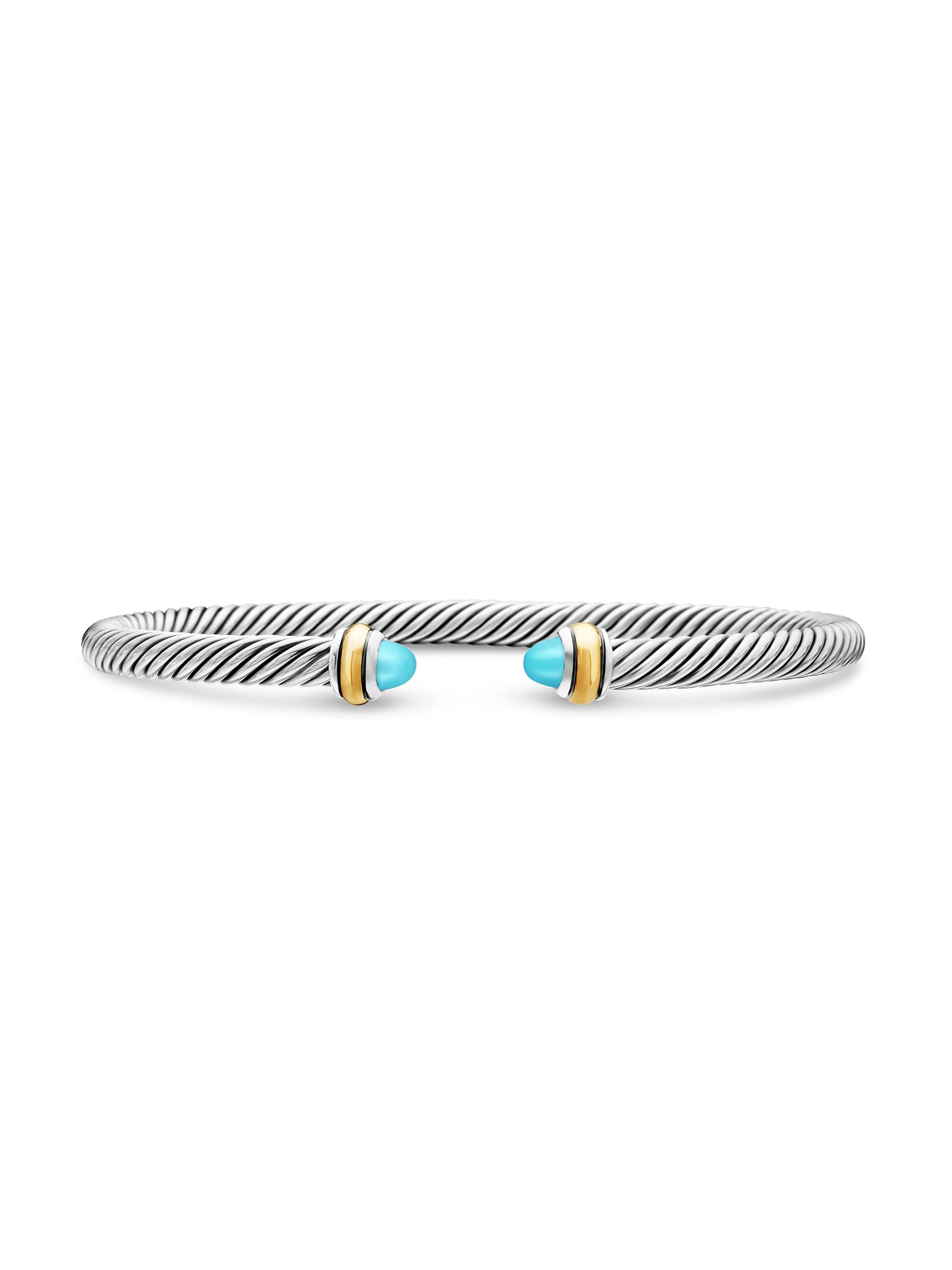 David Yurman Women's Cable Classics Color Bracelet with 18K Yellow Gold - Turquoise