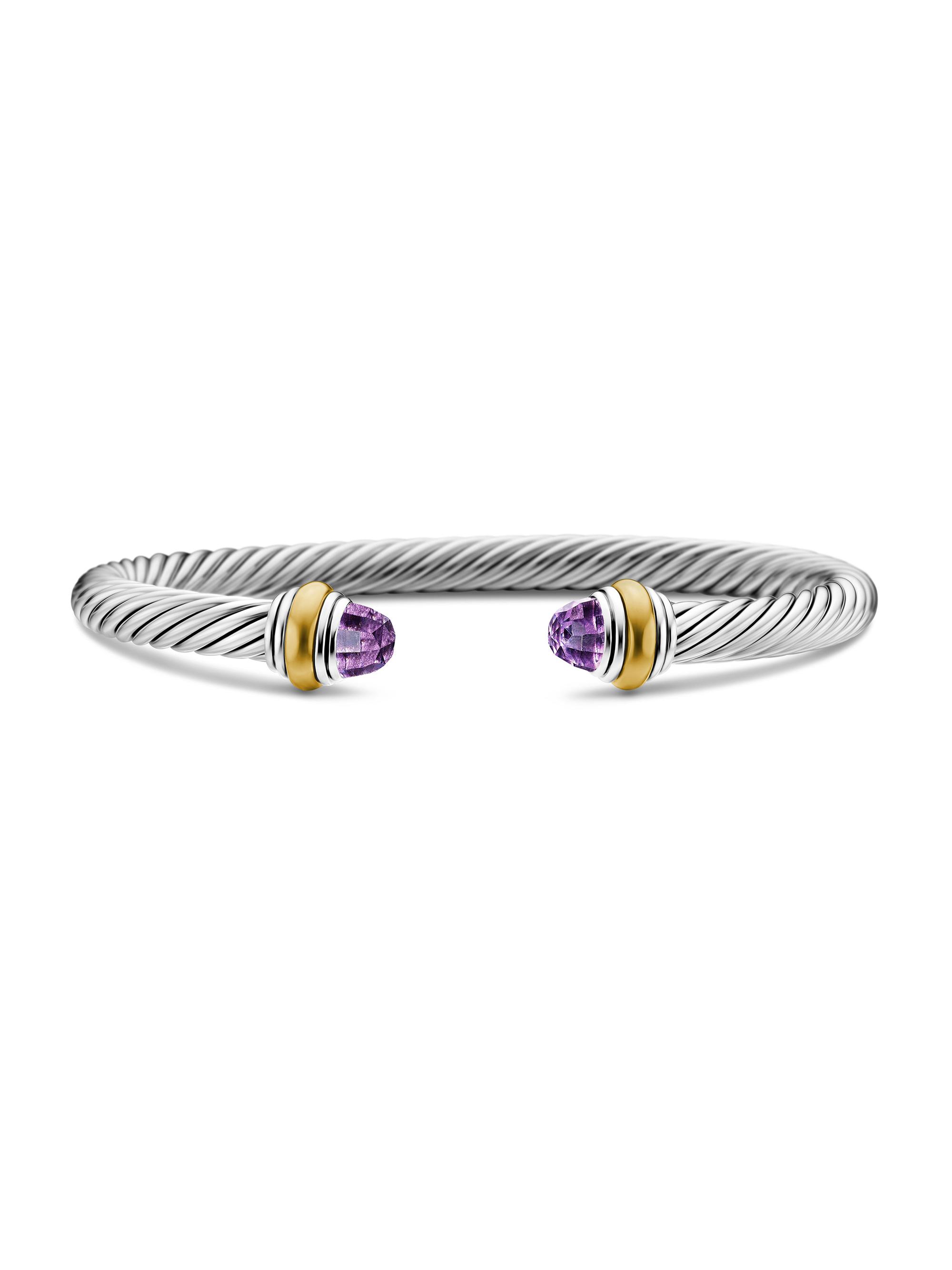 David Yurman Women's Classic Cable Bracelet in Sterling Silver - Amethyst