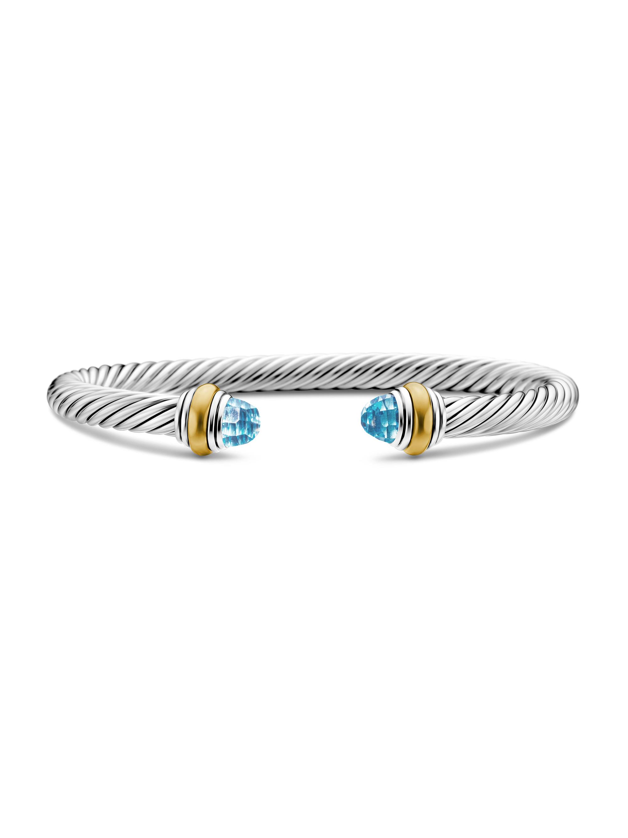 David Yurman Women's Classic Cable Bracelet in Sterling Silver - Blue Topaz
