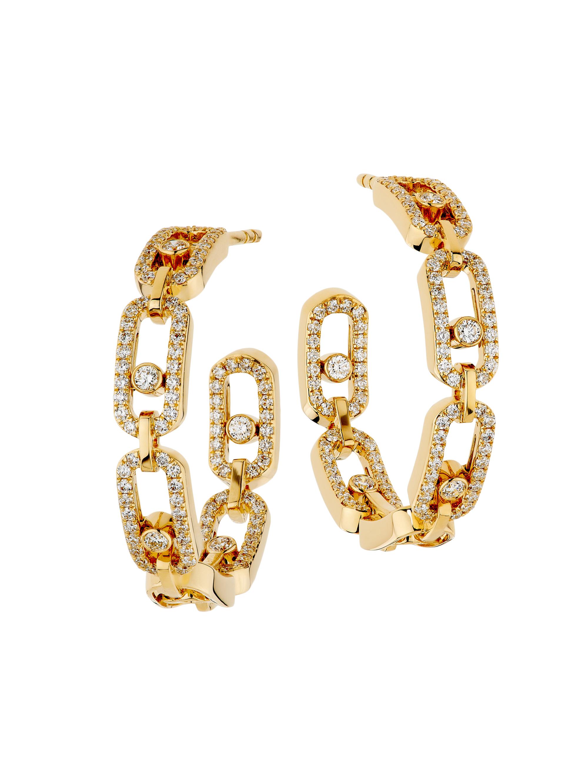 Messika Women's Move Link 18K Yellow Gold & 0.87 TCW Diamond  Hoop Earrings - Yellow Gold