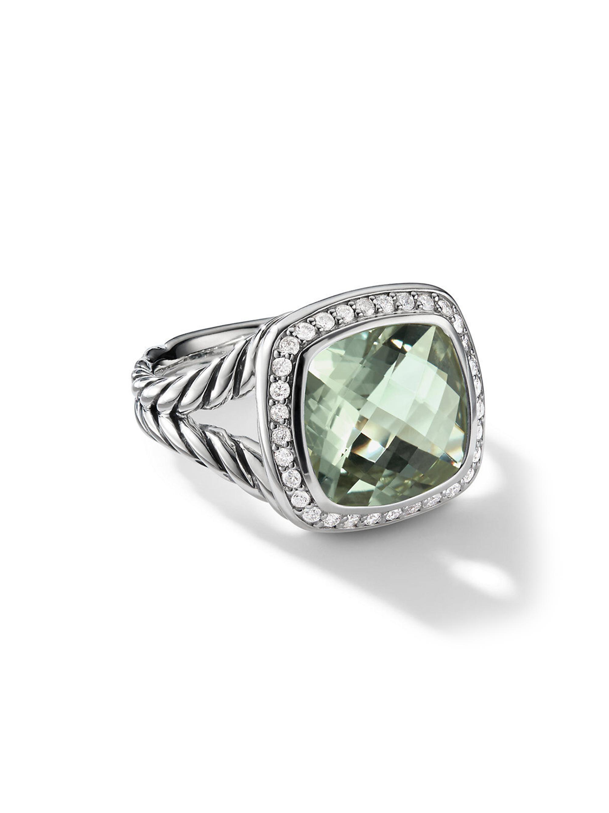 David Yurman Women's Albion Ring with Pavé Diamonds - Prasiolite