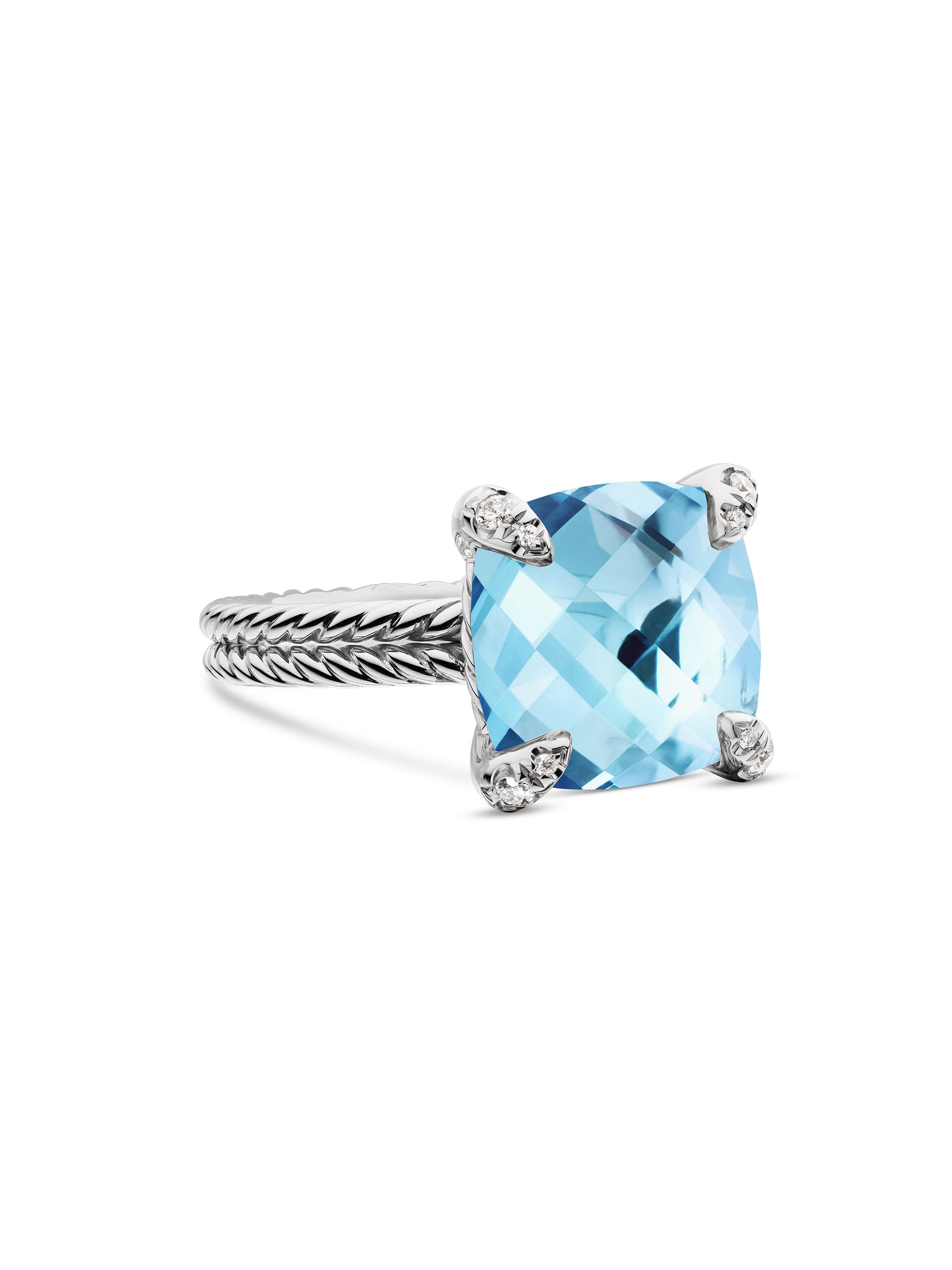 David Yurman Women's Chatelaine Ring in Sterling Silver - Blue Topaz