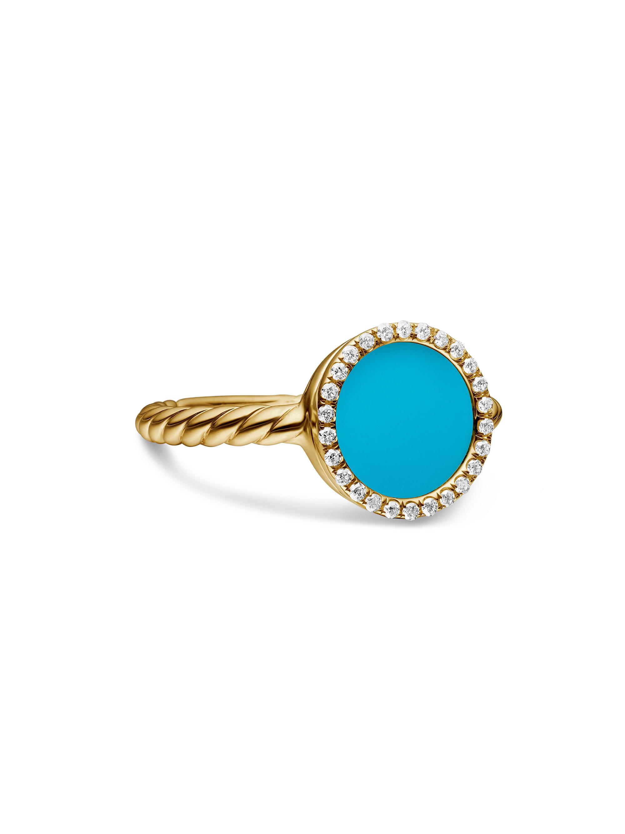David Yurman Women's Petite DY Elements in 18K Yellow Gold - Turquoise